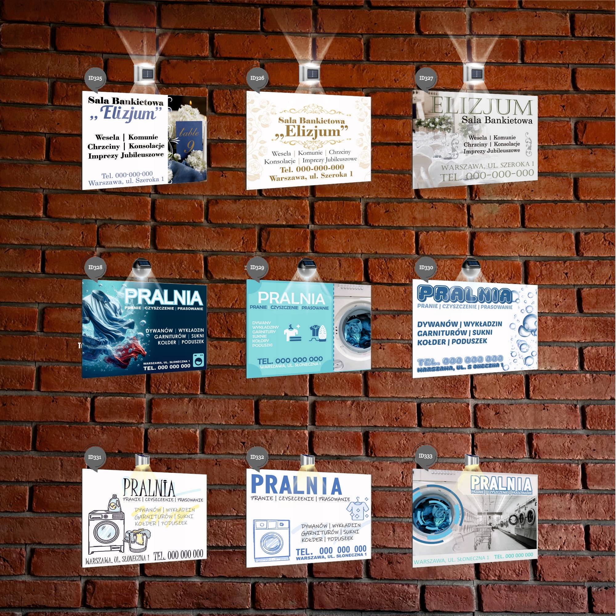 nadruk UV TABLICZKA reklamowa z lampką SZYLD 40x30 dibond SALA BANKIETOWA