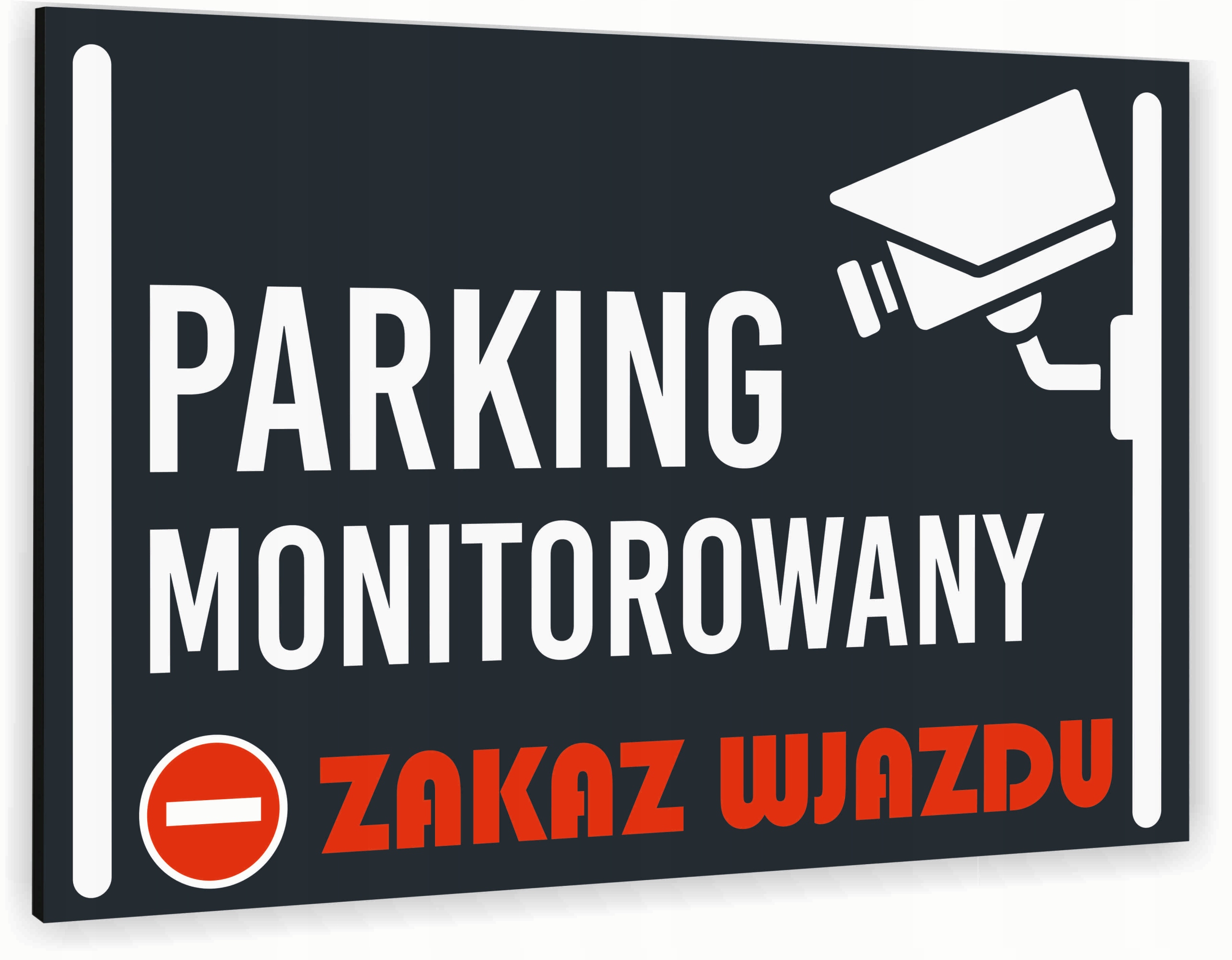 Tabliczka znak informacyjny 20x15 Antracyt PARKING MONITOROWANY Nierdzewna