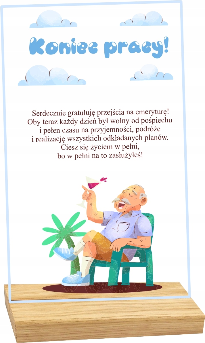 STATUETKA RAMKA z okazji odejścia na emeryturę życzenia personalizacja