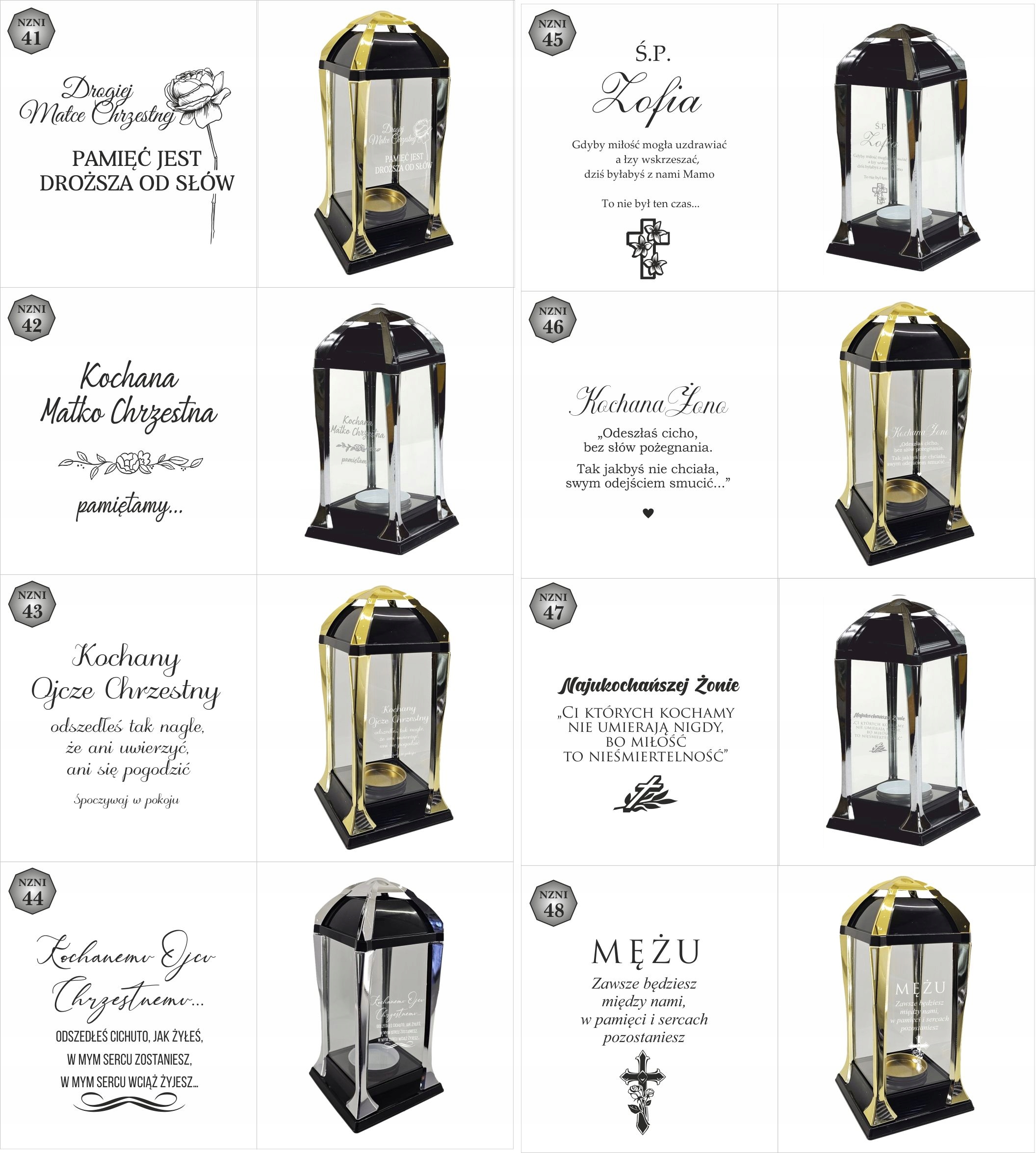 Kapliczka z grawerem Znicz pamiątkowy personalizowany napis dla dziadka