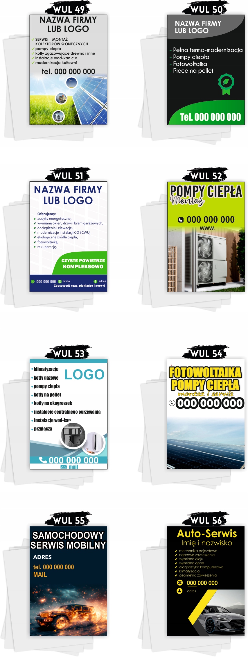 ulotki A6 reklamowe firmowe 100 szt różne wzory DREWNO OPAŁOWE