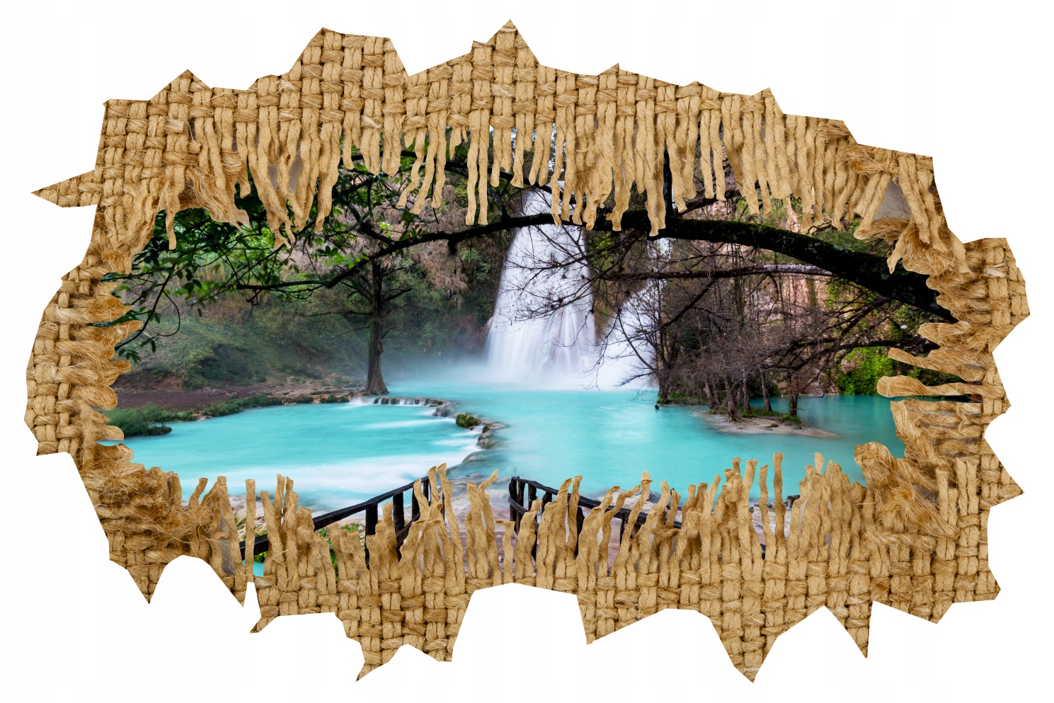 Naklejka samoprzylepna dziura 3D wodospad woda