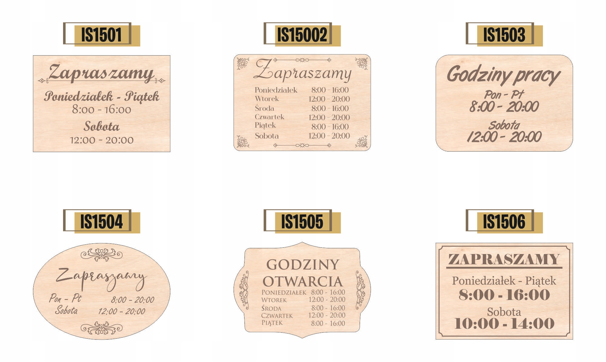 Grawer TABLICZKA DREWNIANA zapraszamy godziny otwarcia A5 personalizowana