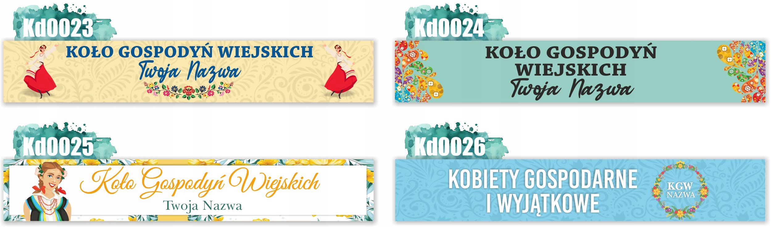 BANER plandeka 150x30 oczkowany Koło Gospodyń Wiejskich KGW twoja nazwaLOGO