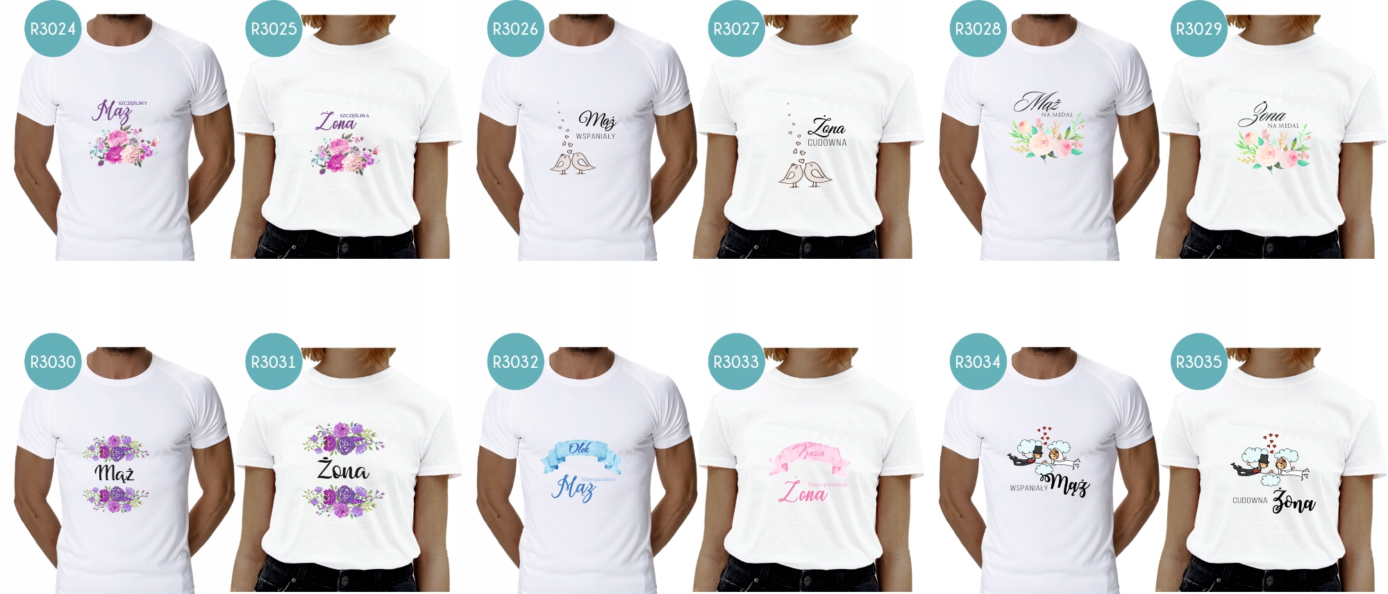 Koszulki dla PAR prezent dla zakochanych mąż żona