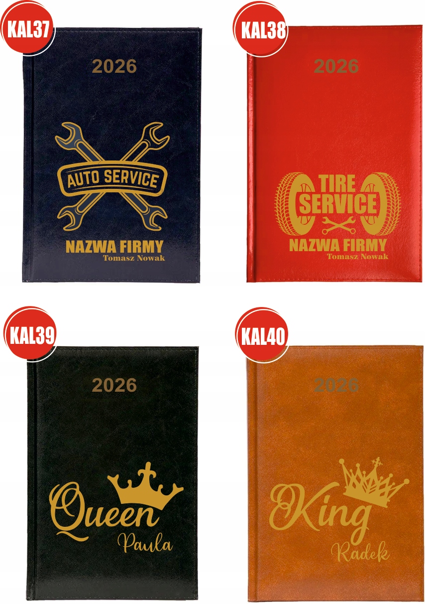 Kalendarz A5 2026 tygodniowy KSIĄŻKOWY PLANER z imieniem napisem prezent
