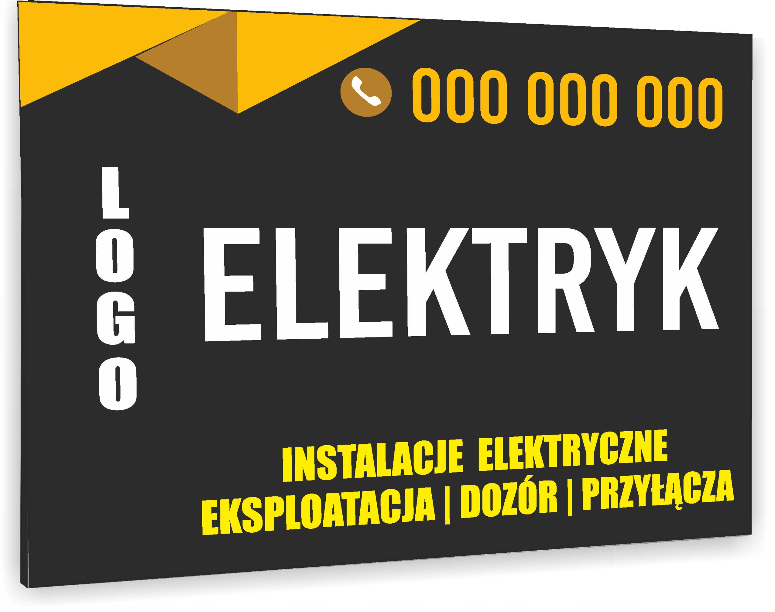 TABLICZKA REKLAMOWA szyld z dibondu nadruk 40x30 elektryk naprawy