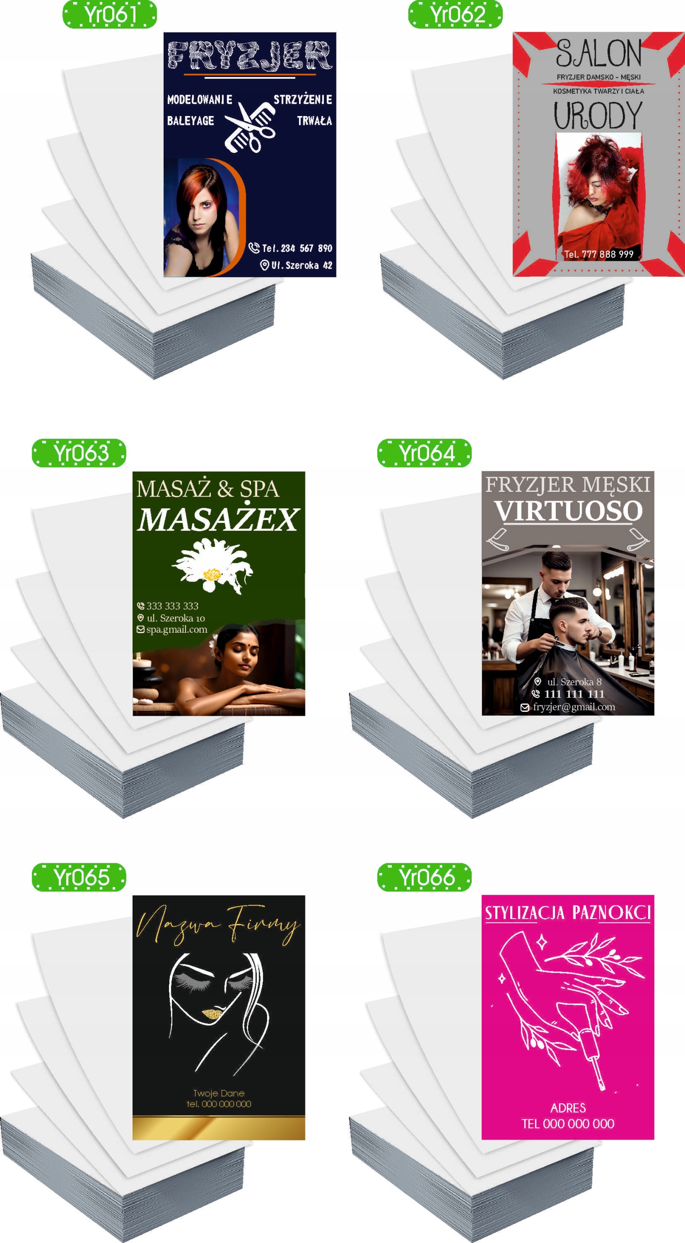 Ulotki A4 5000szt reklamowe firmowe MASAŻ SPA dużo wzorów gotowy projekt