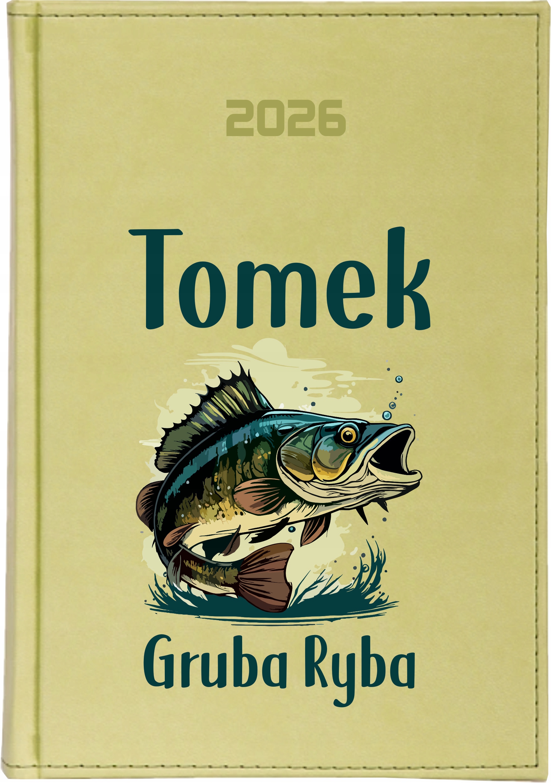KALENDARZ A5 2026 DZIENNY terminarz z nadrukiem DLA WĘDKARZA PREZENT
