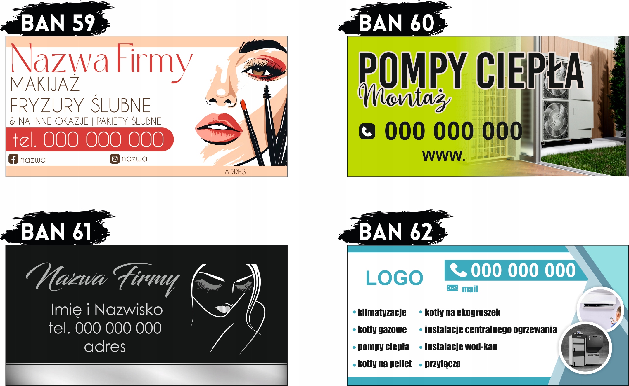 BANER OCZKOWANY reklamowy 100x50 cm różne wzory MECHANIK ELEKTRYK plandeka