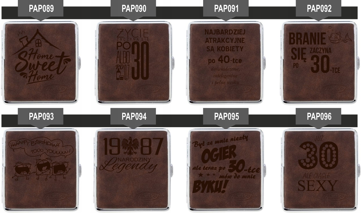 Papierośnica zamszowa GRAWEROWANA PREZENT dla niej