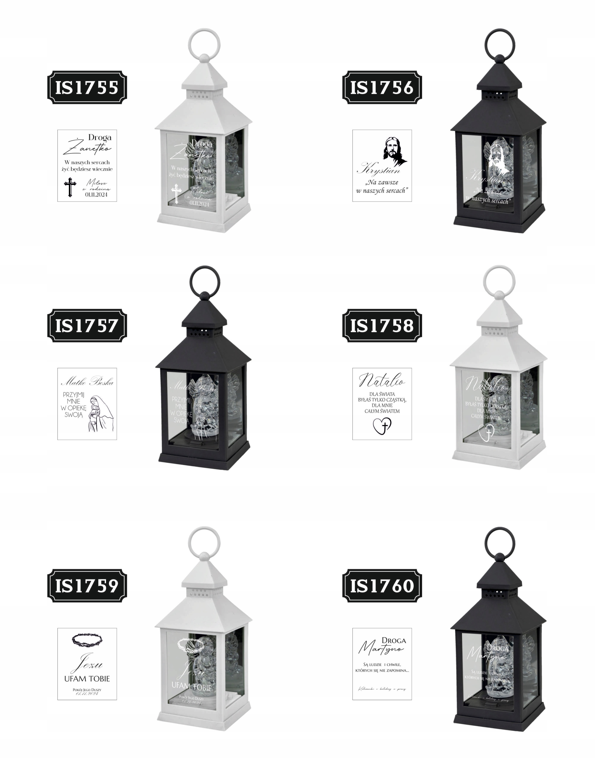 ZNICZ LAMPION biały aniołek imię LED mała kapliczka GRAWER DLA SZWAGIERKI