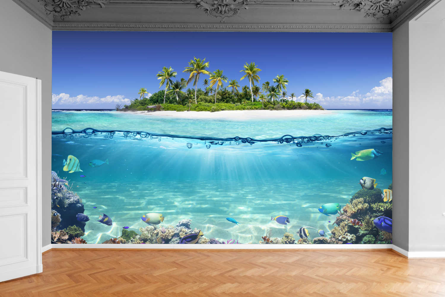 Fototapeta RAFA WODNA WYSPA PALMY MALEDIWY RYBY