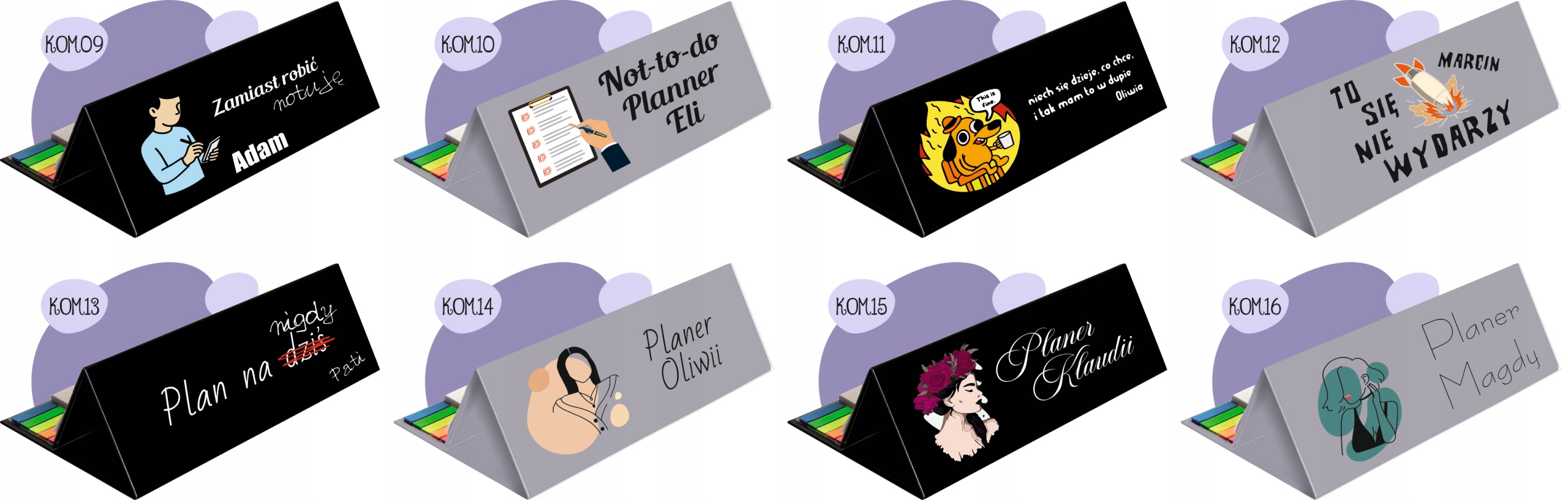 Zamiast robić notuje Kalendarz miesięczny 2026 Z TWOIM NAPISEM NADRUKIEM UV