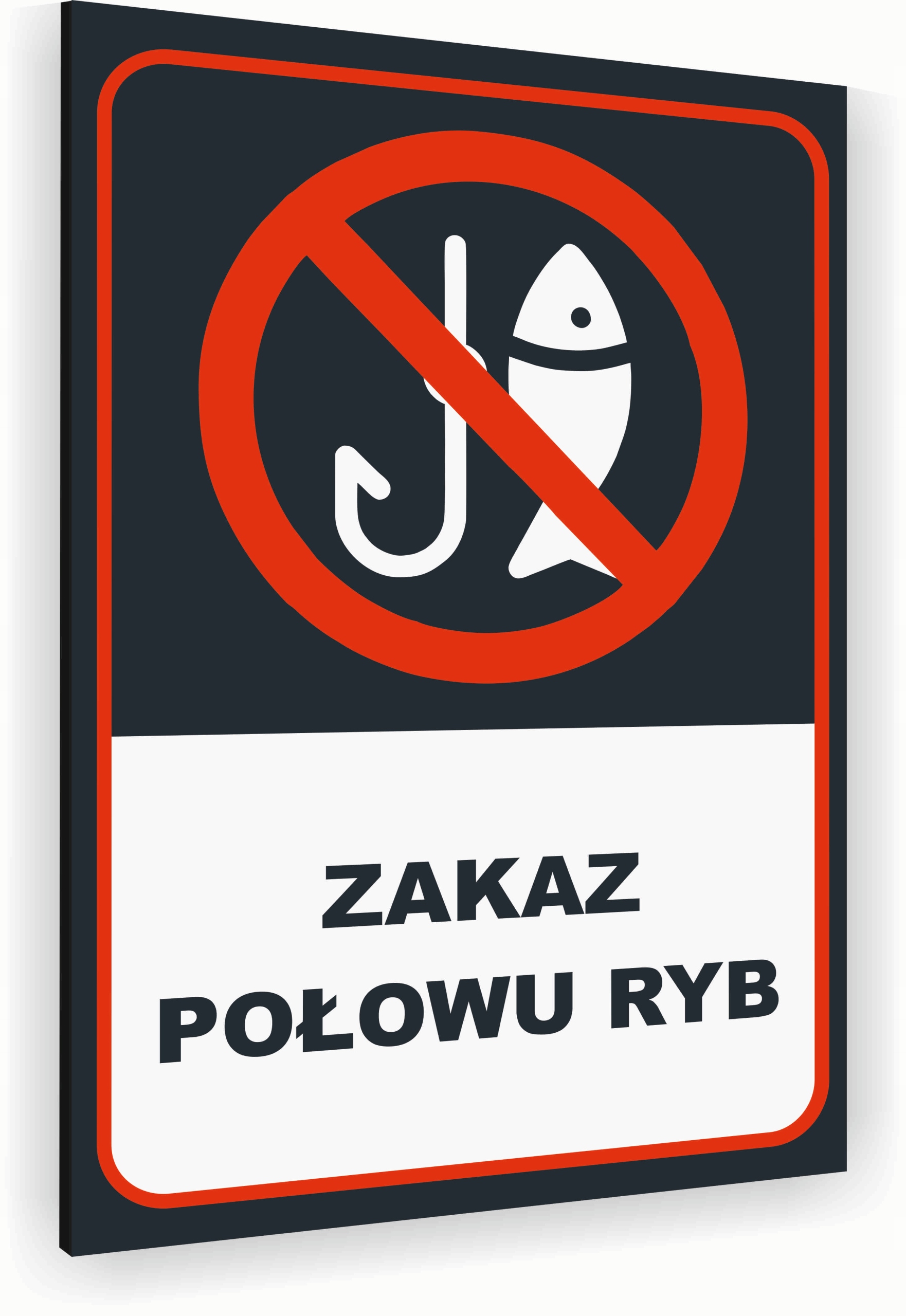Tabliczka znak informacyjny 20x15 Antracyt ZAKAZ POŁOWU RYB Nierdzewna