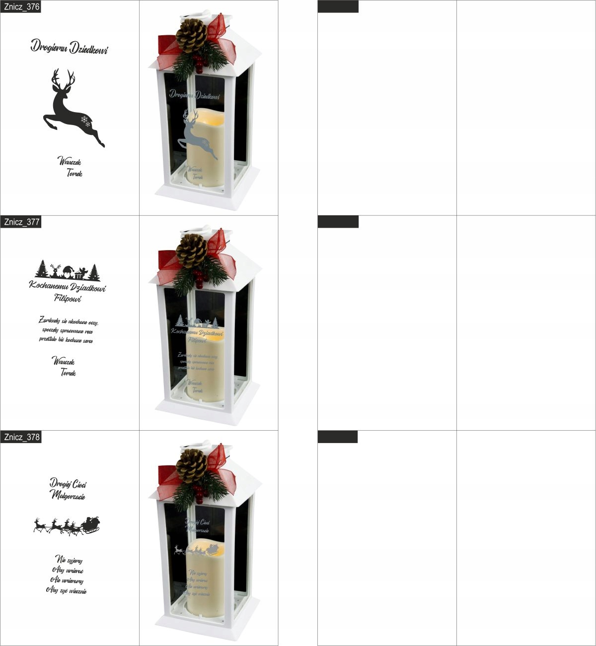 ZNICZ z grawerem dla TATY lampion Kochanemu Tacie