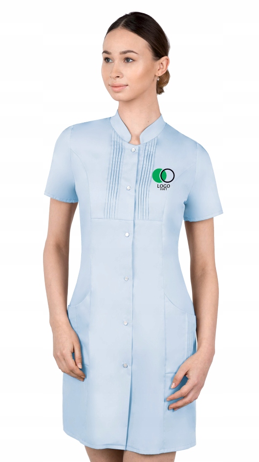 Fartuch kosmetyczny damski sukienka medyczna HAFT z TWOIM LOGO NAPISEM