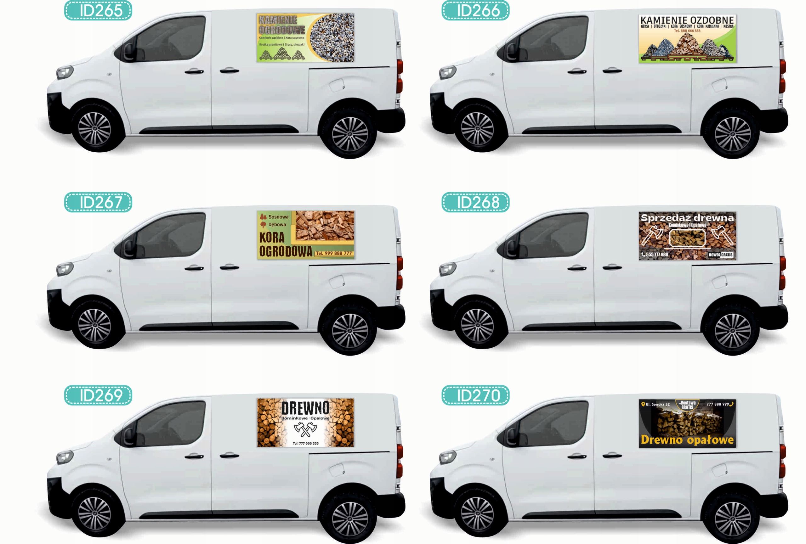 Reklama Naklejka na samochód DUŻO WZORÓW do wyboru SKUP PALET
