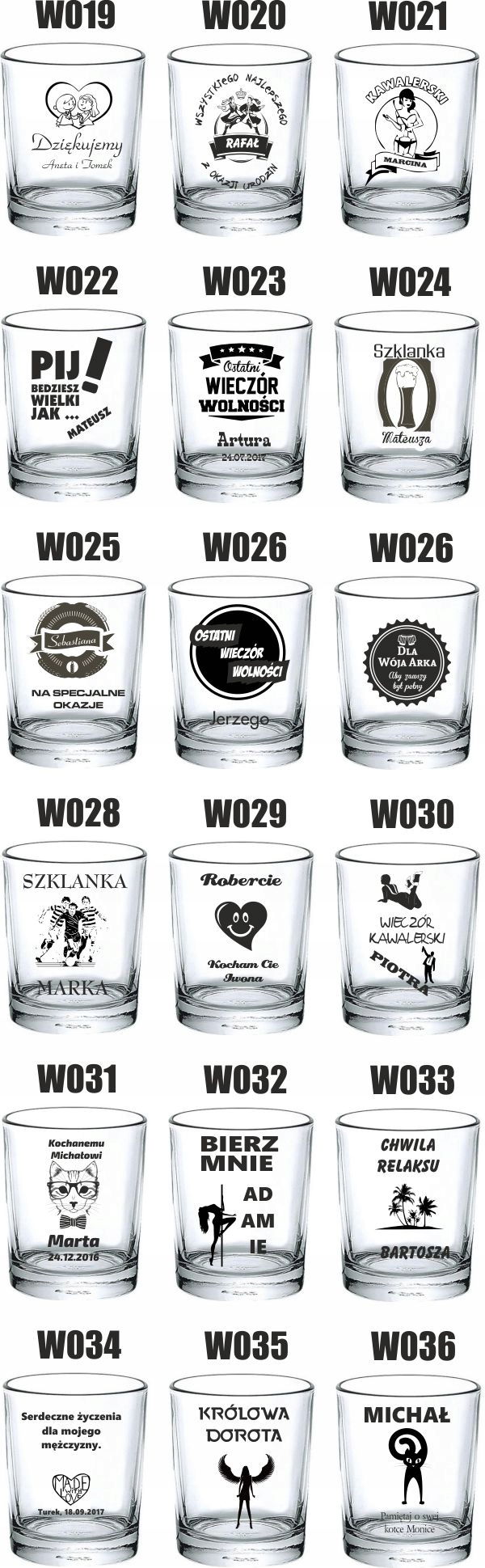 Szklanka do whisky VALENTINES prezent WALENTYNKI