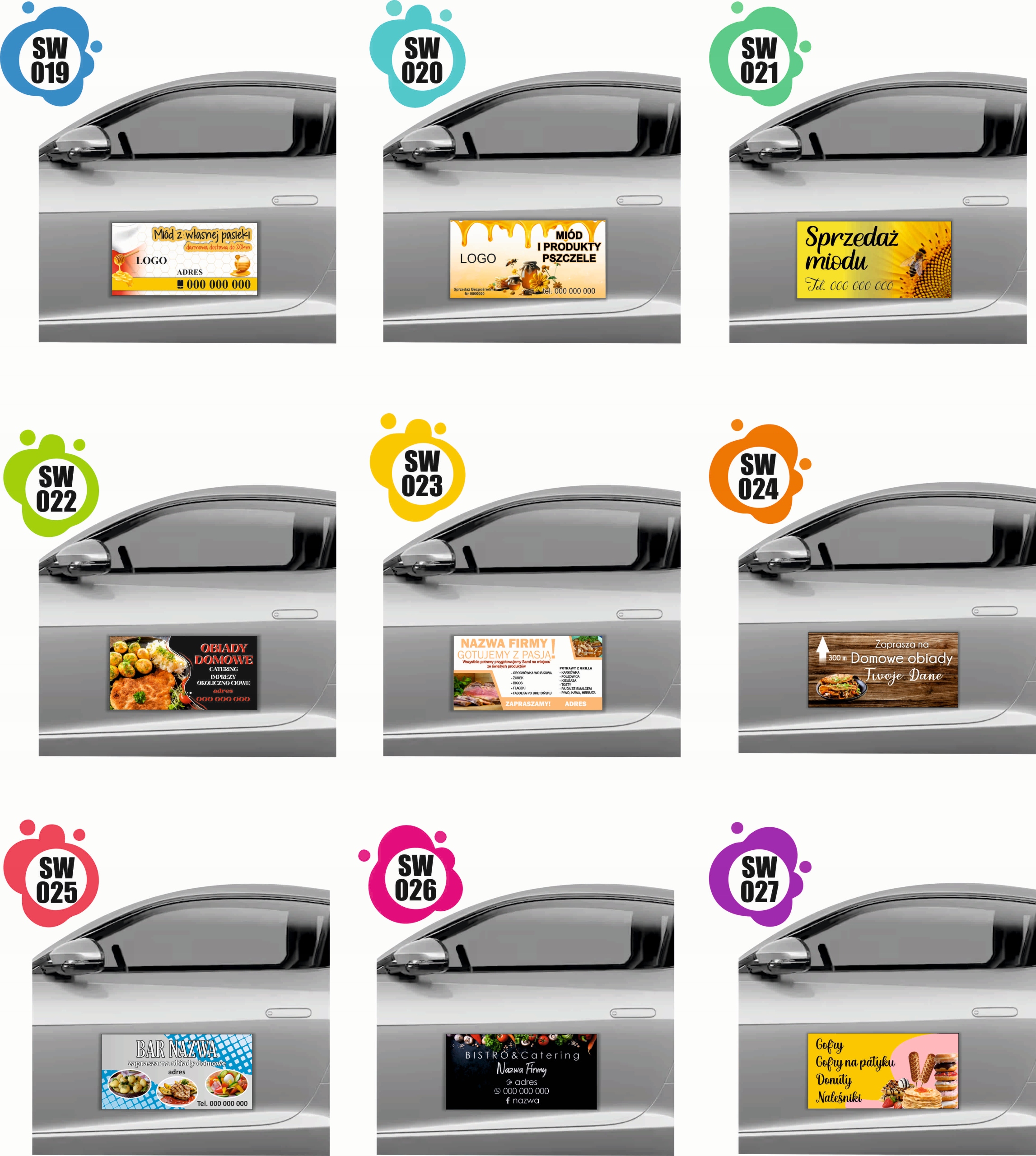 MAGNES NA SAMOCHÓD MATA MAGNETYCZNA REKLAMOWA 60X30 CM NAGROBKI