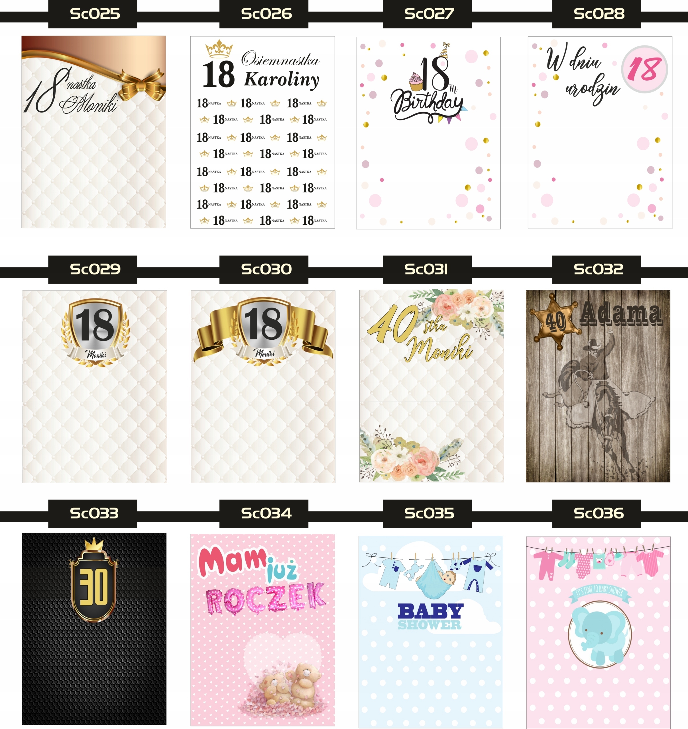 TŁO FOTOGRAFICZNE ścianka do zdjęć 18stka urodziny
