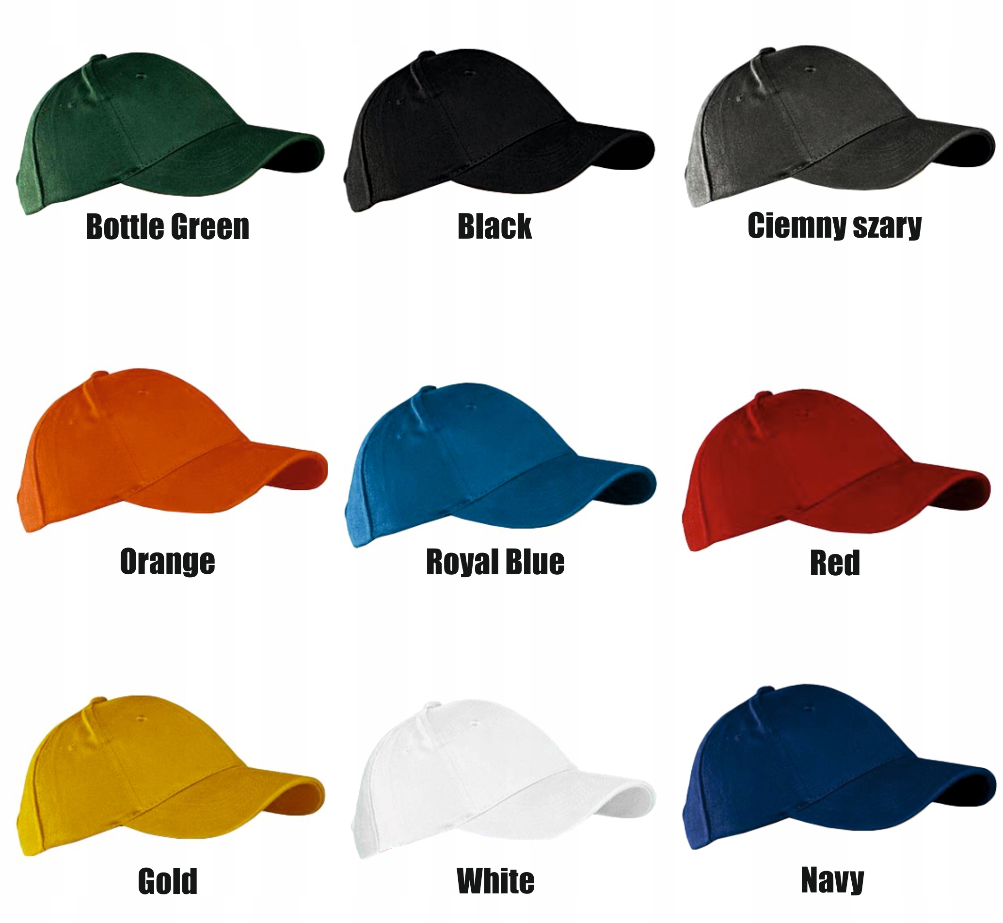 Czapka 6 panelowa na rzep TWÓJ HAFT LOGO NAPIS firmowa reklamowa 10 sztuk