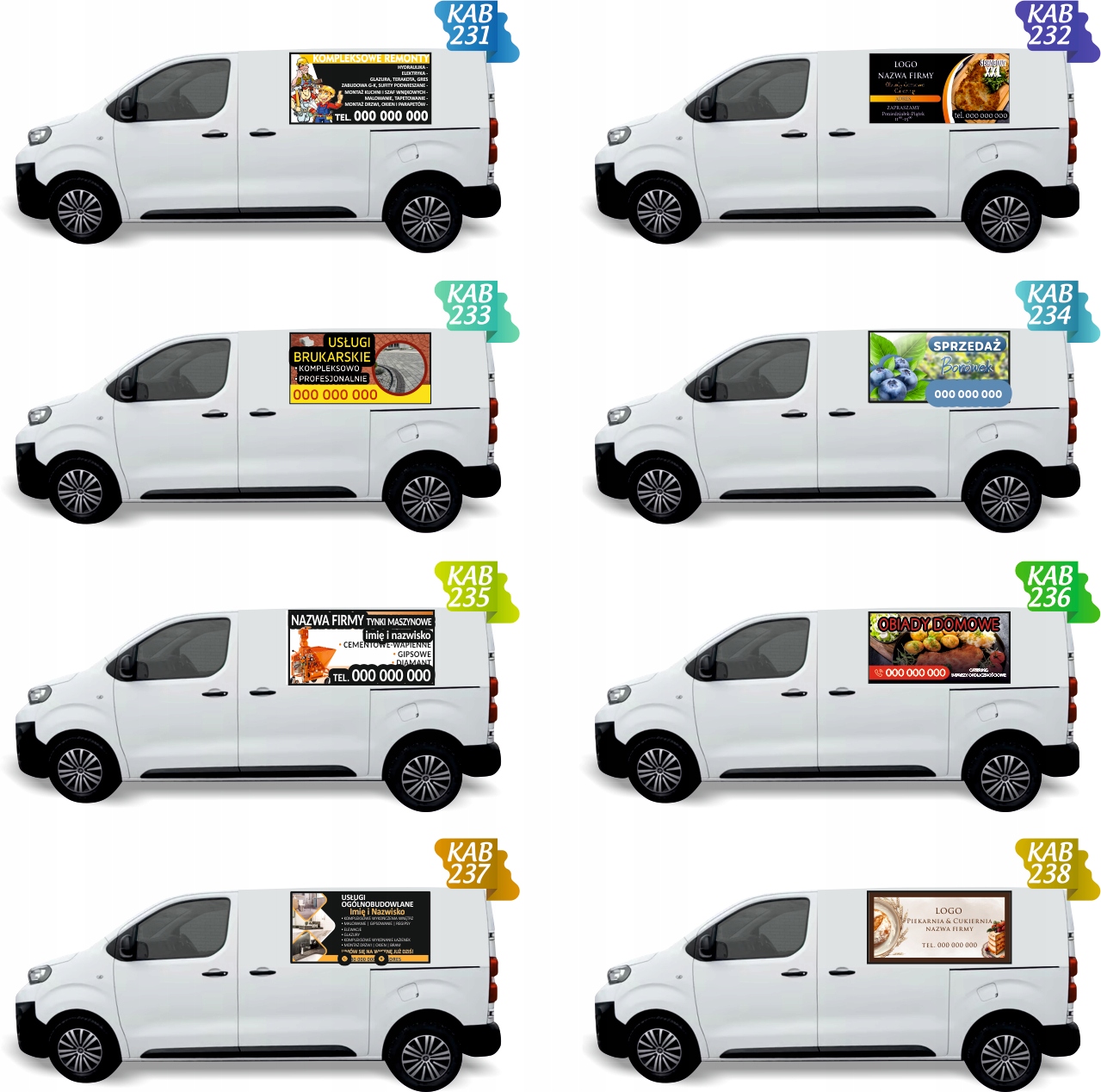 Reklama Naklejka na samochód 0,5 m2 PIEKARNIA I CUKIERNIA