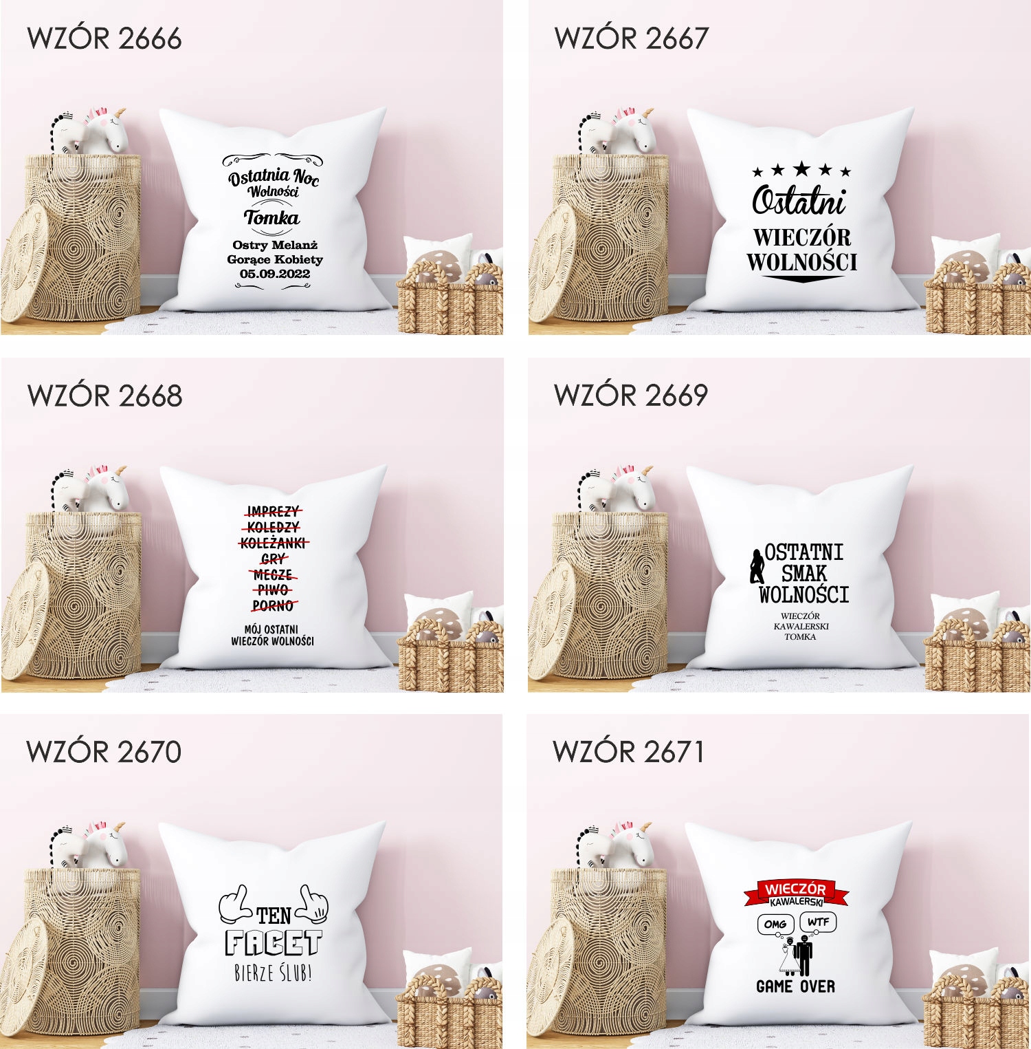 Poduszka z nadrukiem DRUŻYNA PANNY MŁODEJ