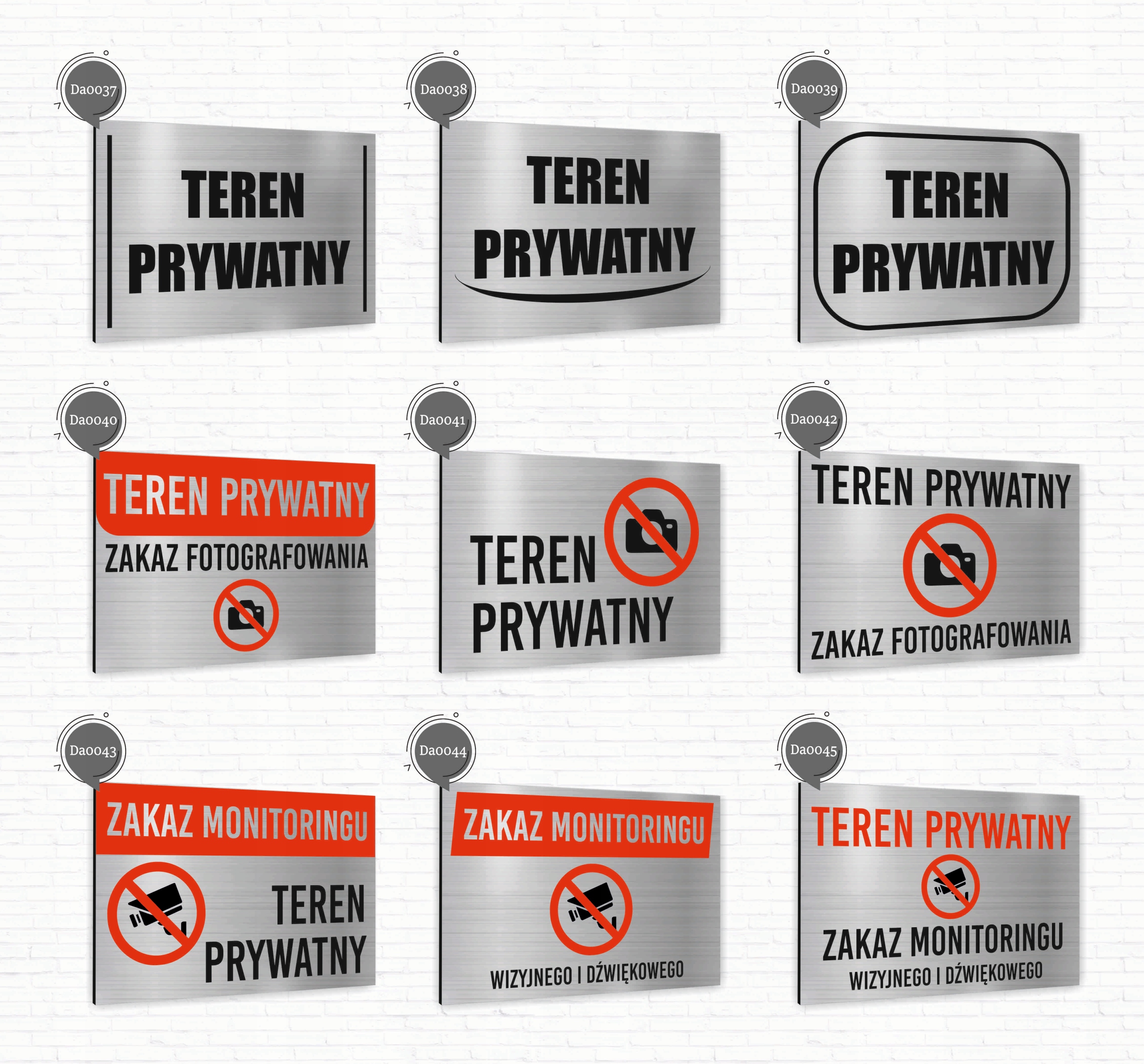 Tabliczka znak informacyjny 20x15 PARKING Nierdzewna SREBRNA Nadruk UV