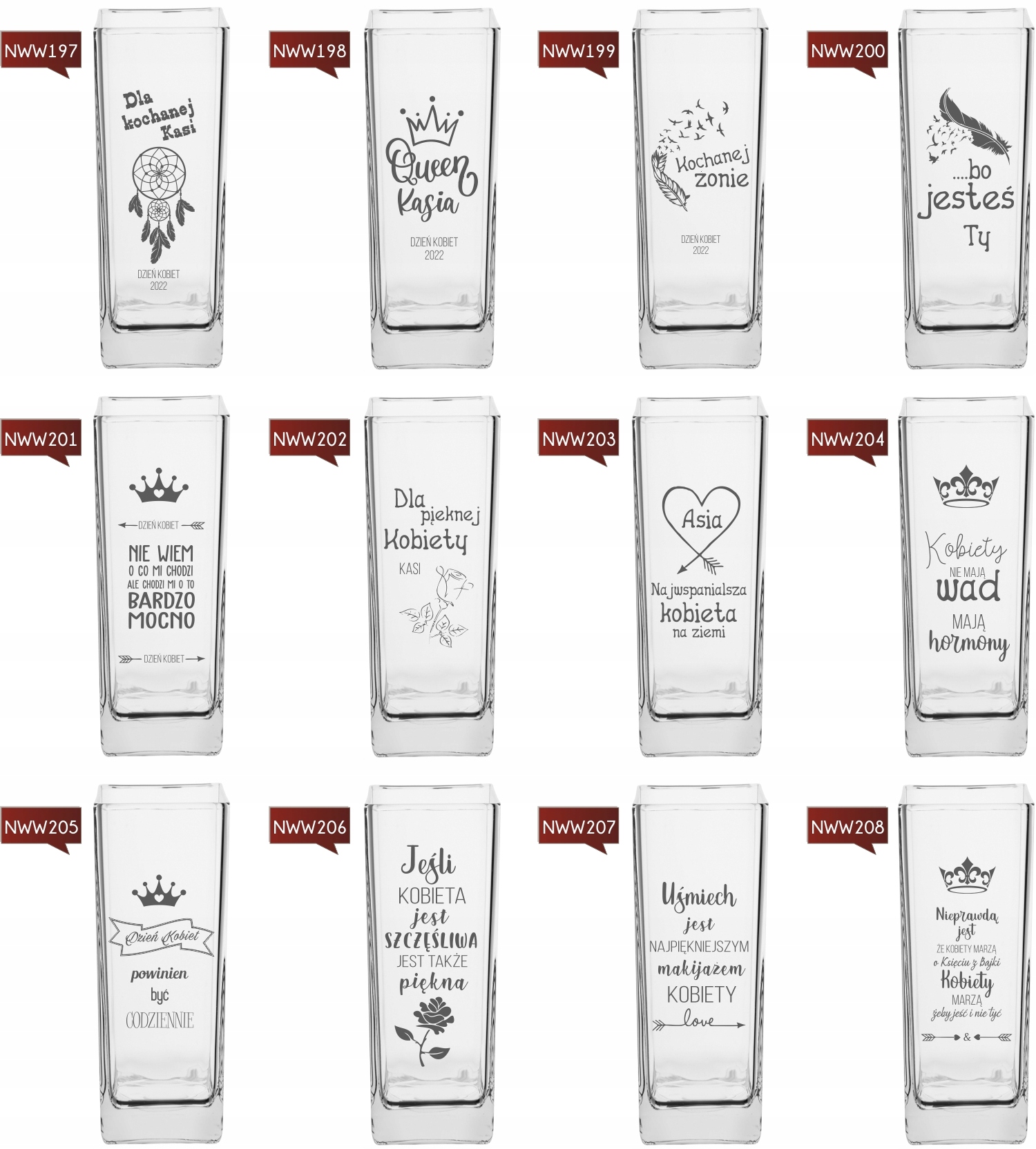 Wazon z grawerem PREZENT na 18-tkę osiemnastkę