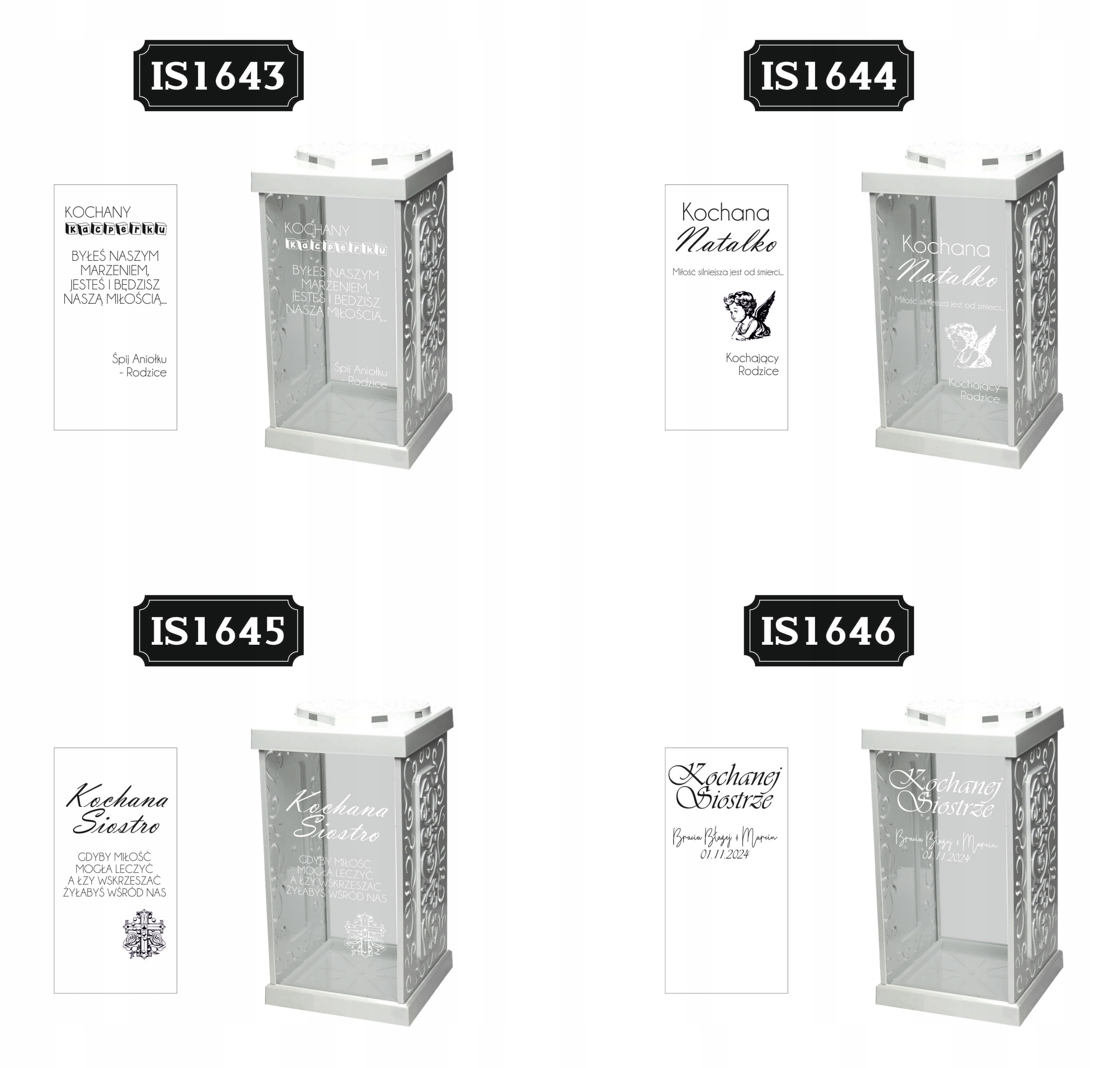 biały ZNICZ GRAWER KAPLICZKA personalizowany twój napis dedykacja DLA MAMY