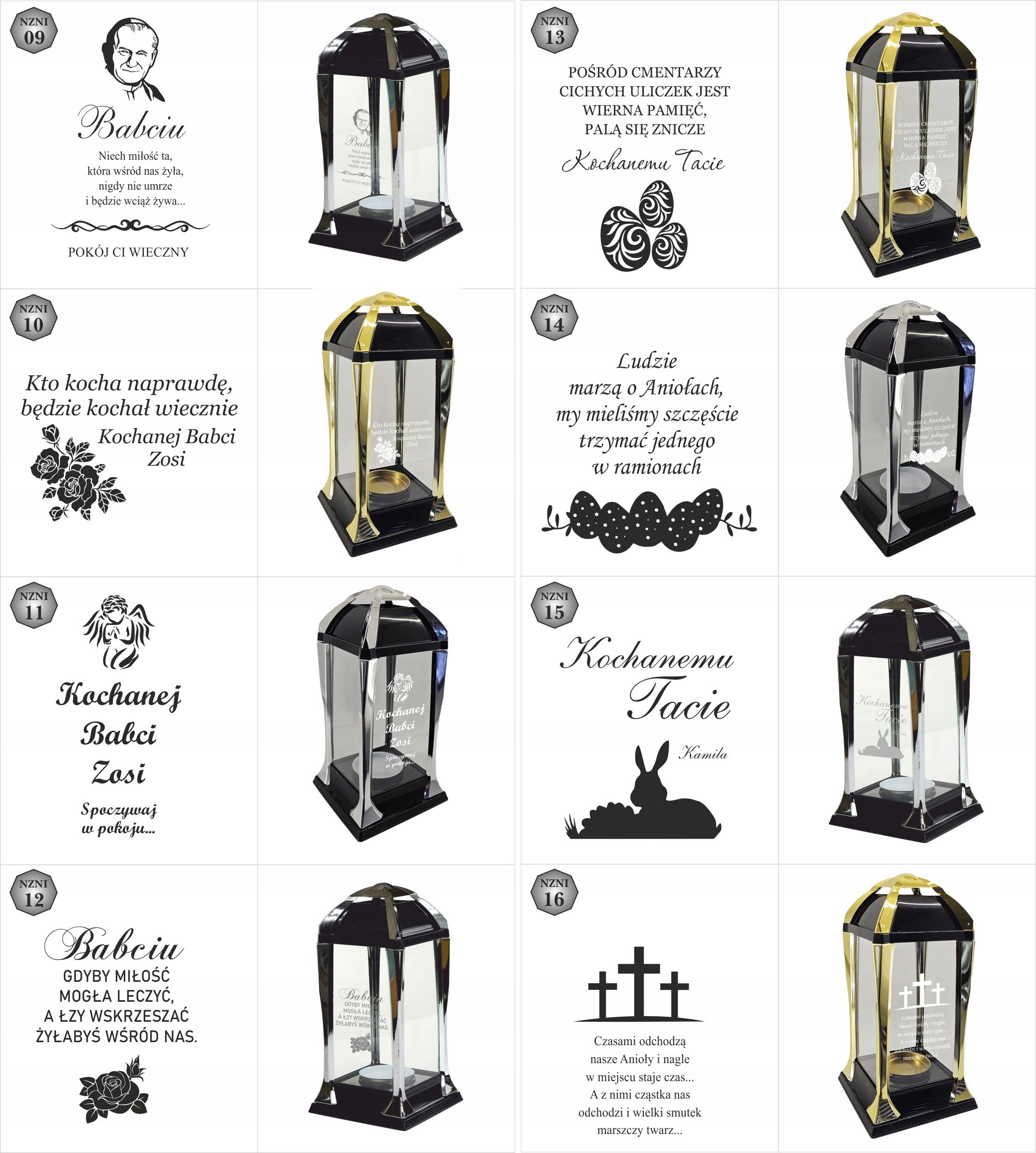 Znicz personalizowany świąteczny elegancka latarenka z grawerem