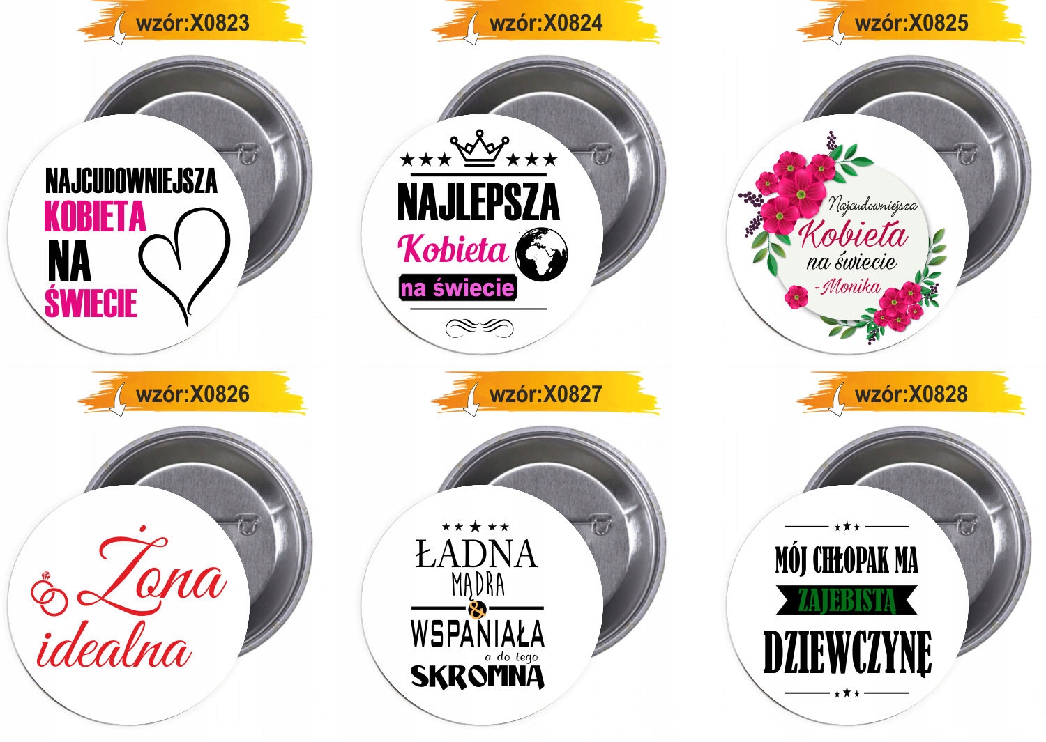 Przypinki buttony prezent dla kobiety SUKCESU