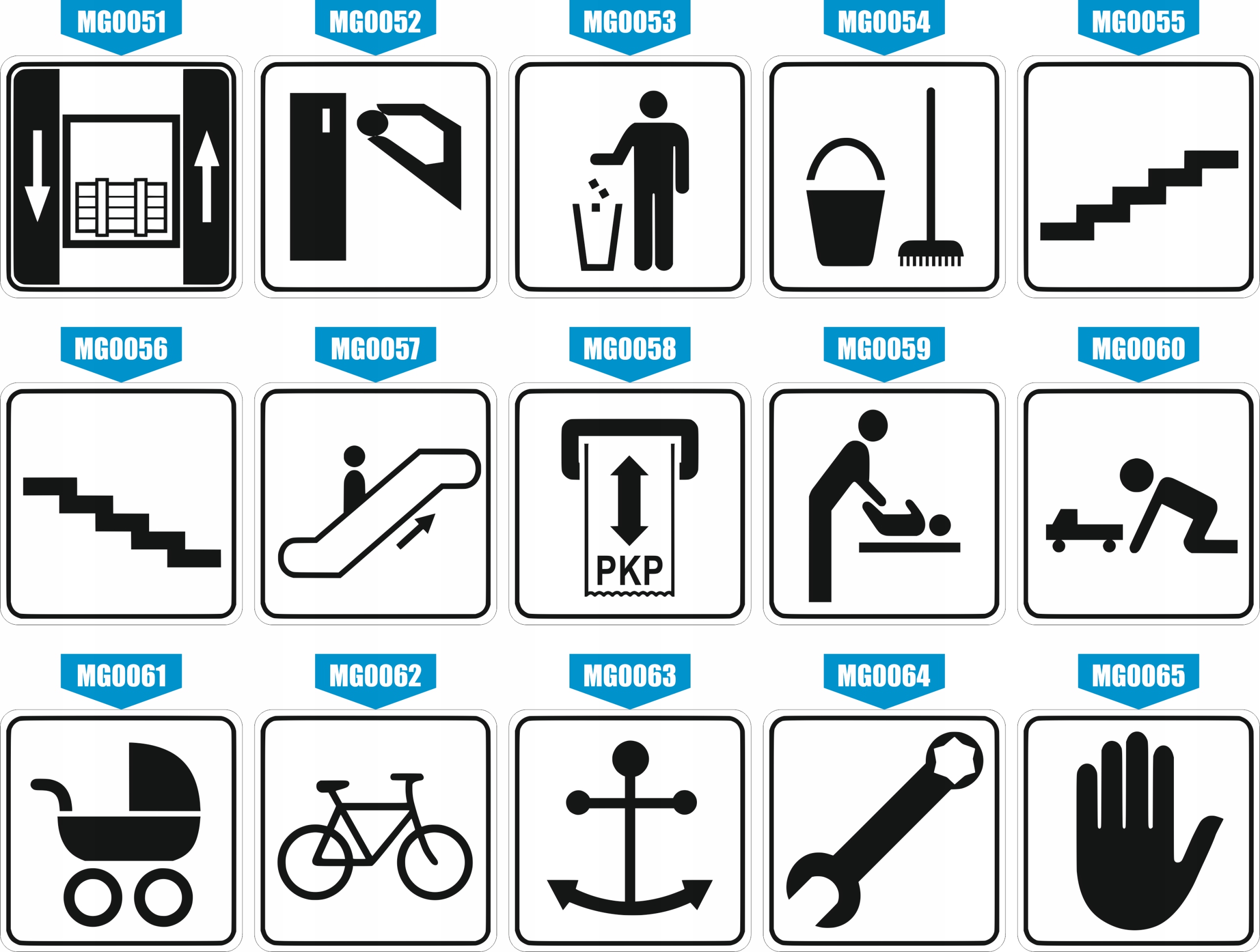 Tabliczka informacyjna Grawer piktogram winda Miejsce na środki czystości