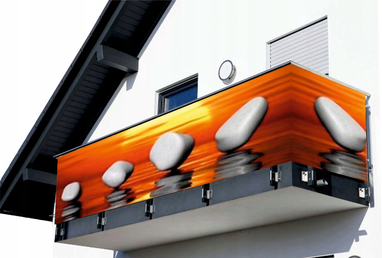 Osłona balkonowa NA WYMIAR na balkon widok kamień