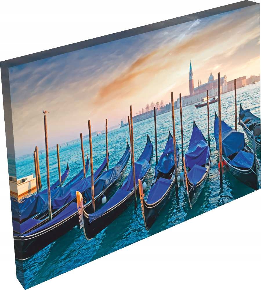 OBRAZ na płótnie widok łódki kajaki woda 120x80