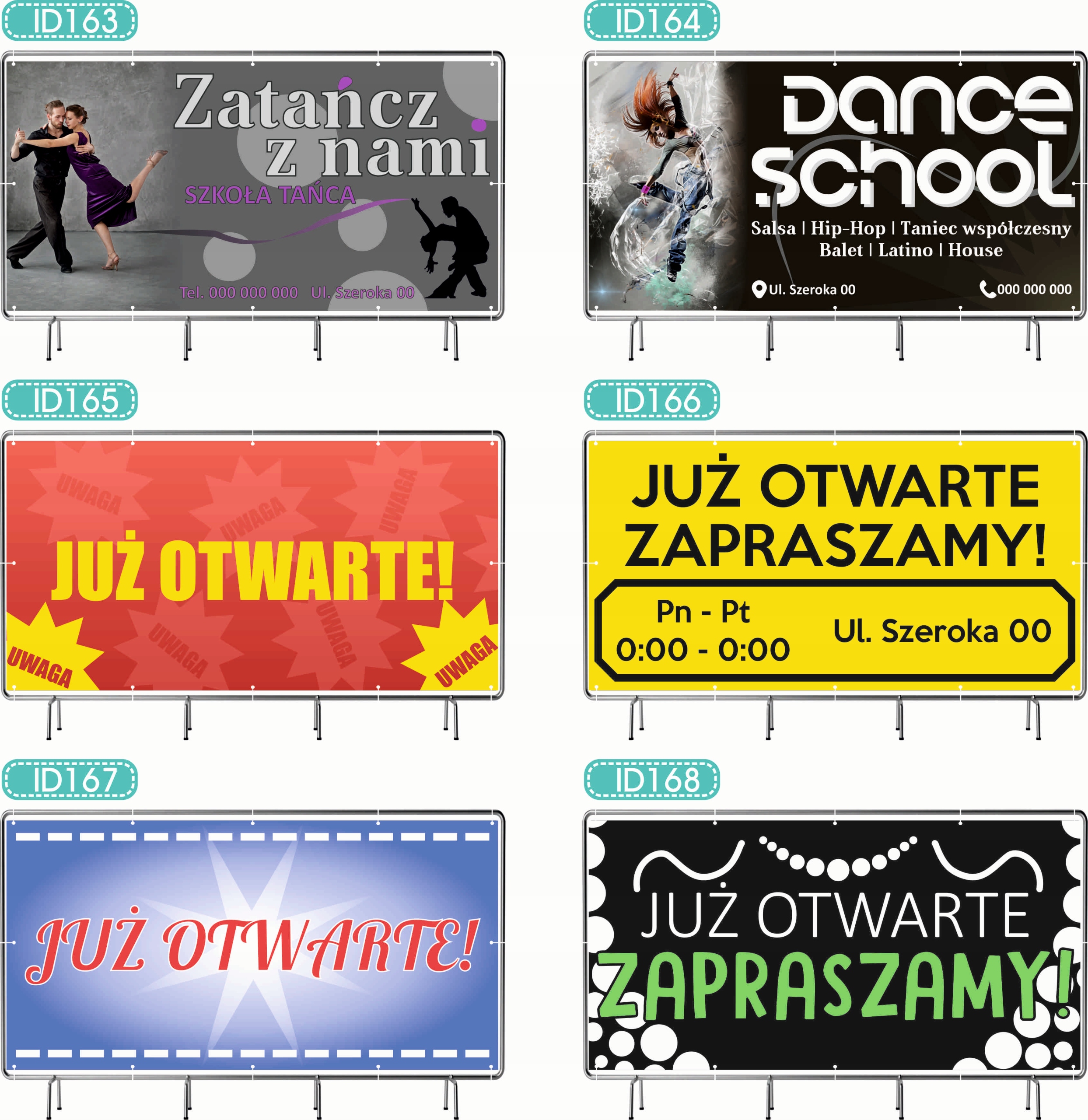 BANER REKLAMOWY 100x50cm projekt w cenie oczkowany ARTYKUŁY BHP