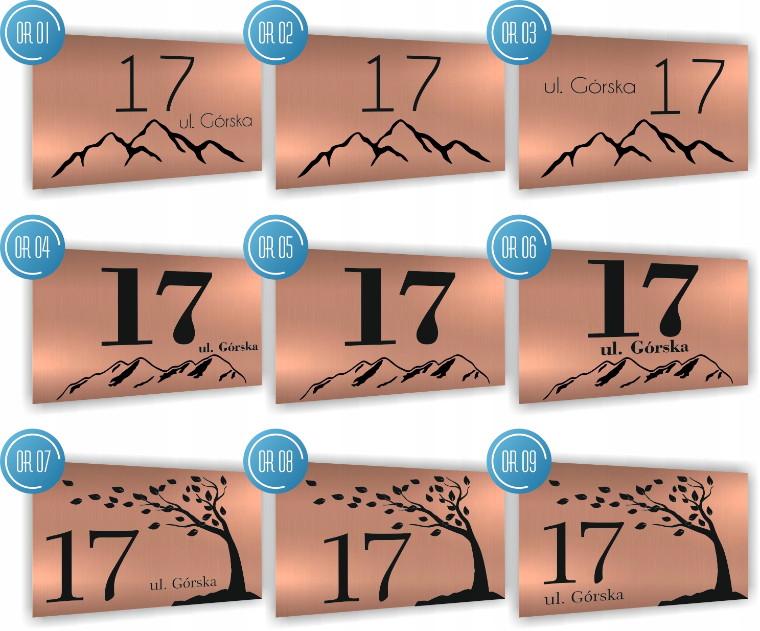 Tabliczka Tablica ADRESOWA biała DIBOND 20x15 numer domu ulica GÓRY