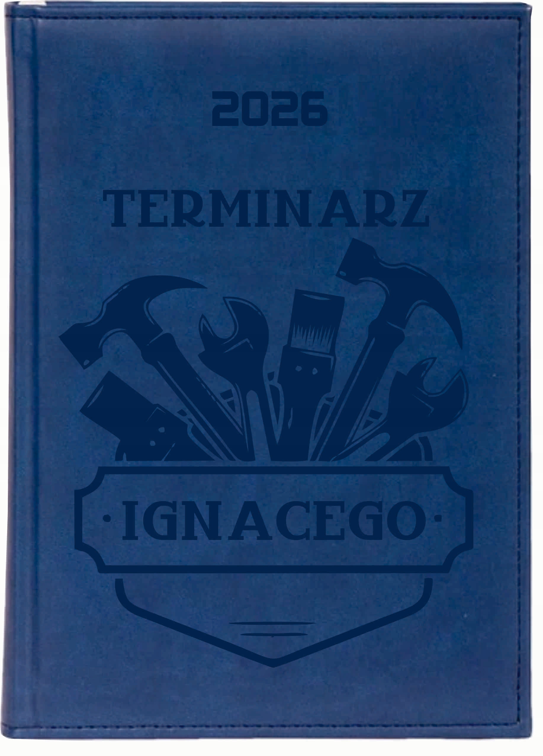 KALENDARZ A5 2026 dzienny książkowy z grawerem Z IMIENIEM PERSONALIZOWANY