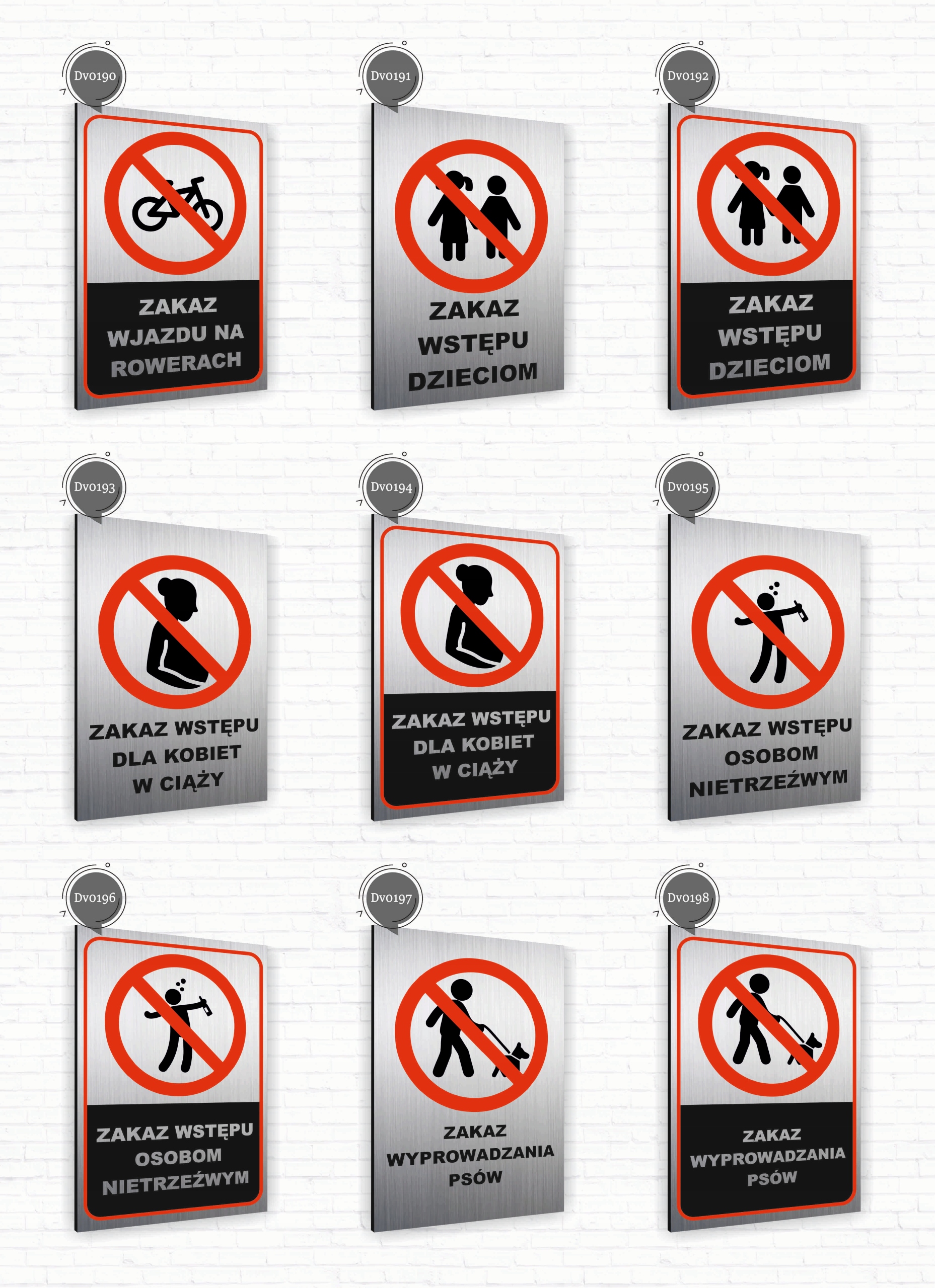 Tabliczka znak informacyjny 40x30 Srebrna ZAKAZ Nierdzewna TWÓJ NAPIS