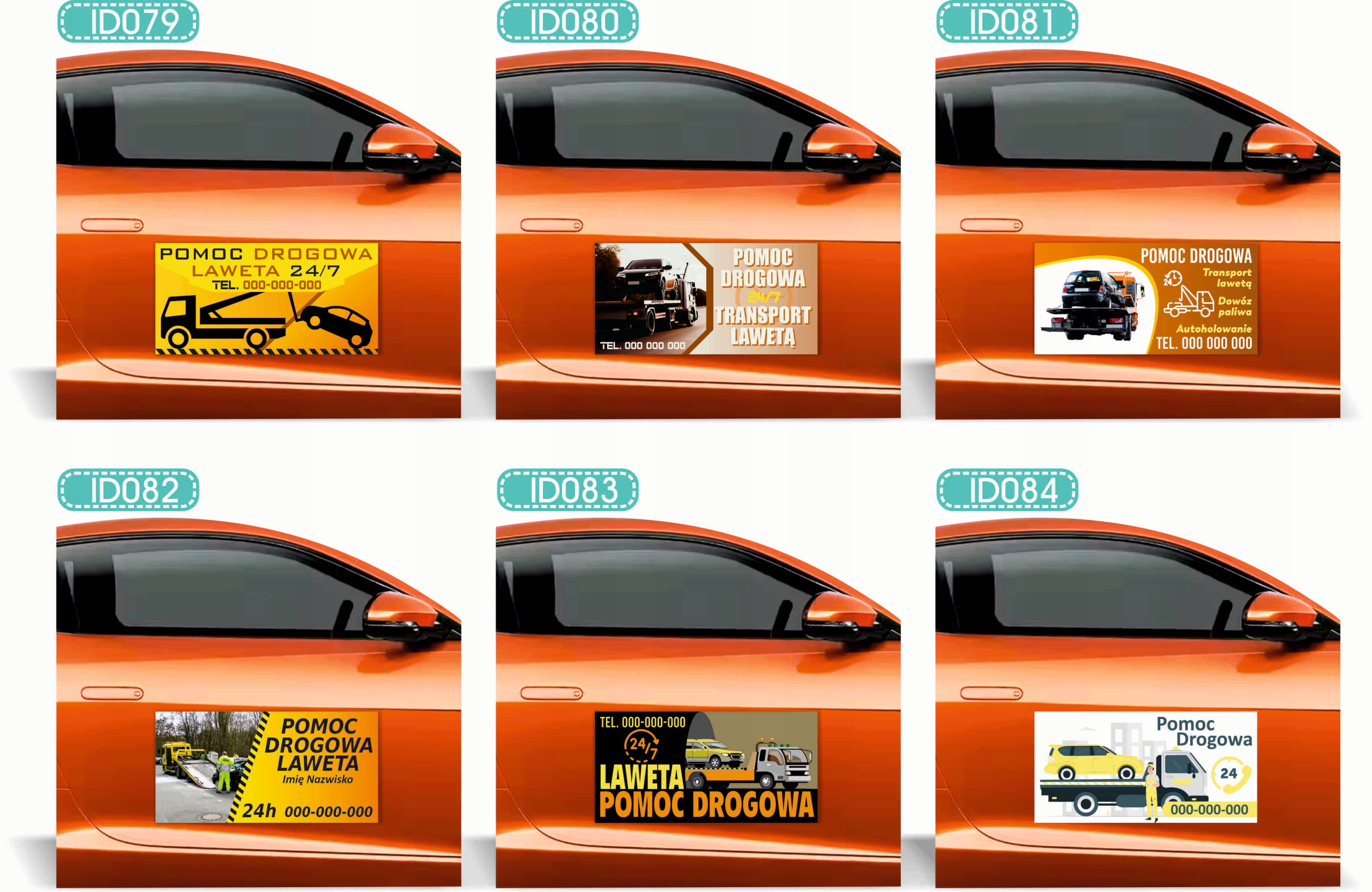 Magnes na samochód reklama magnetyczna 60x30 USŁUGI SPRZĄTANIE dużo wzorów