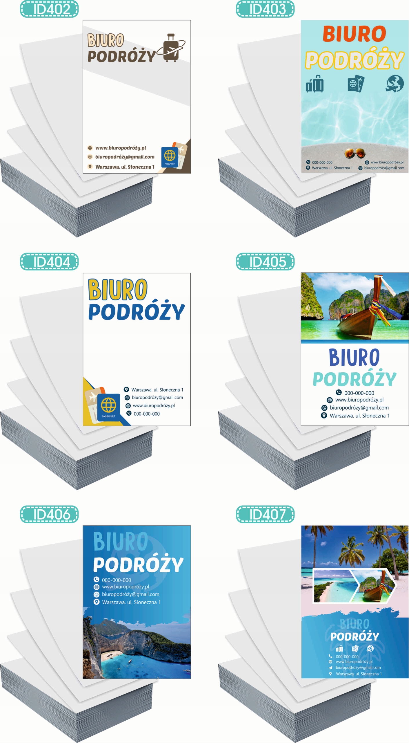 Ulotki A4 reklamowe firmowe 1000szt różne wzory BIURO PODRÓŻY