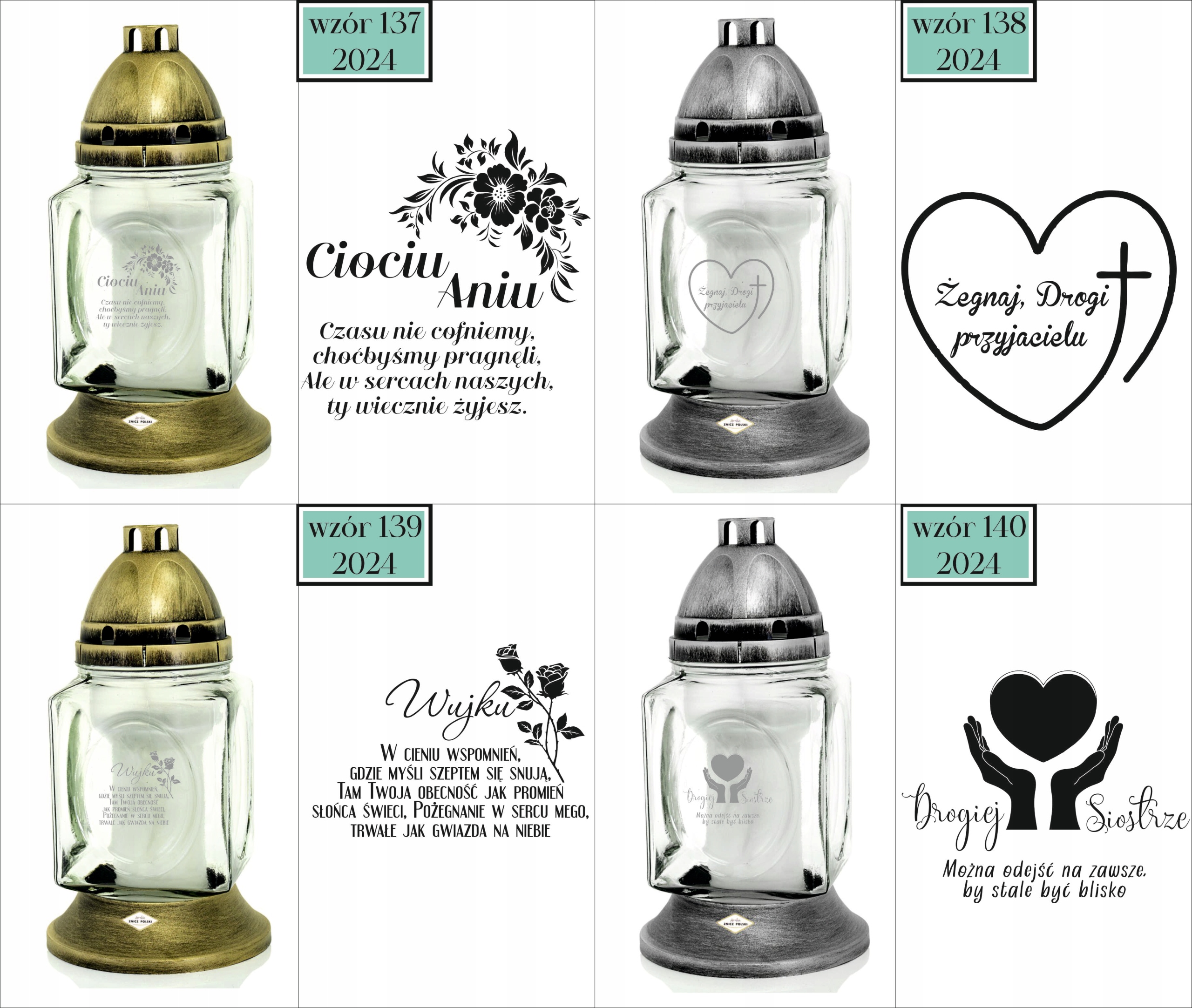 ZNICZ szklany GRAWER KAPLICZKA personalizowany TWÓJ NAPIS dla babci dziadka