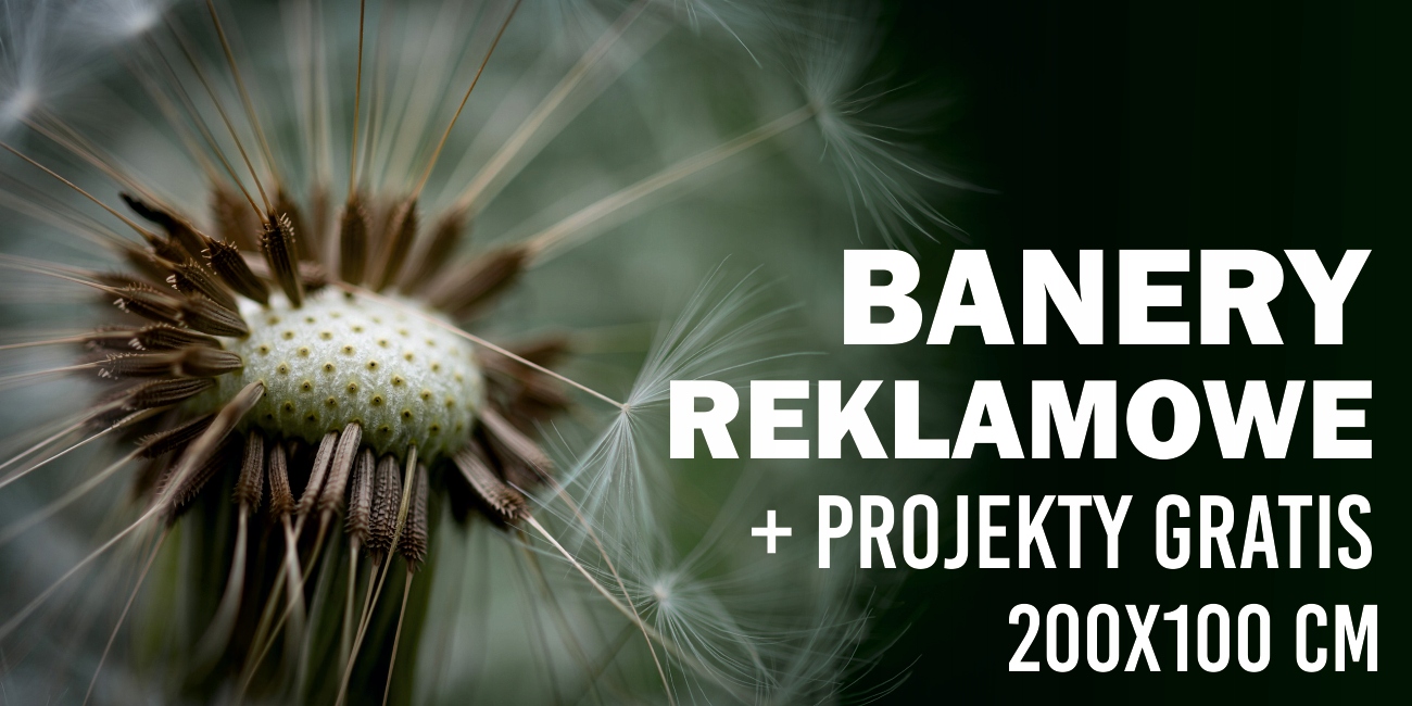 BANER REKLAMOWY oczkowany 200x100 DOWOLNA GRAFIKA projekt w cenie