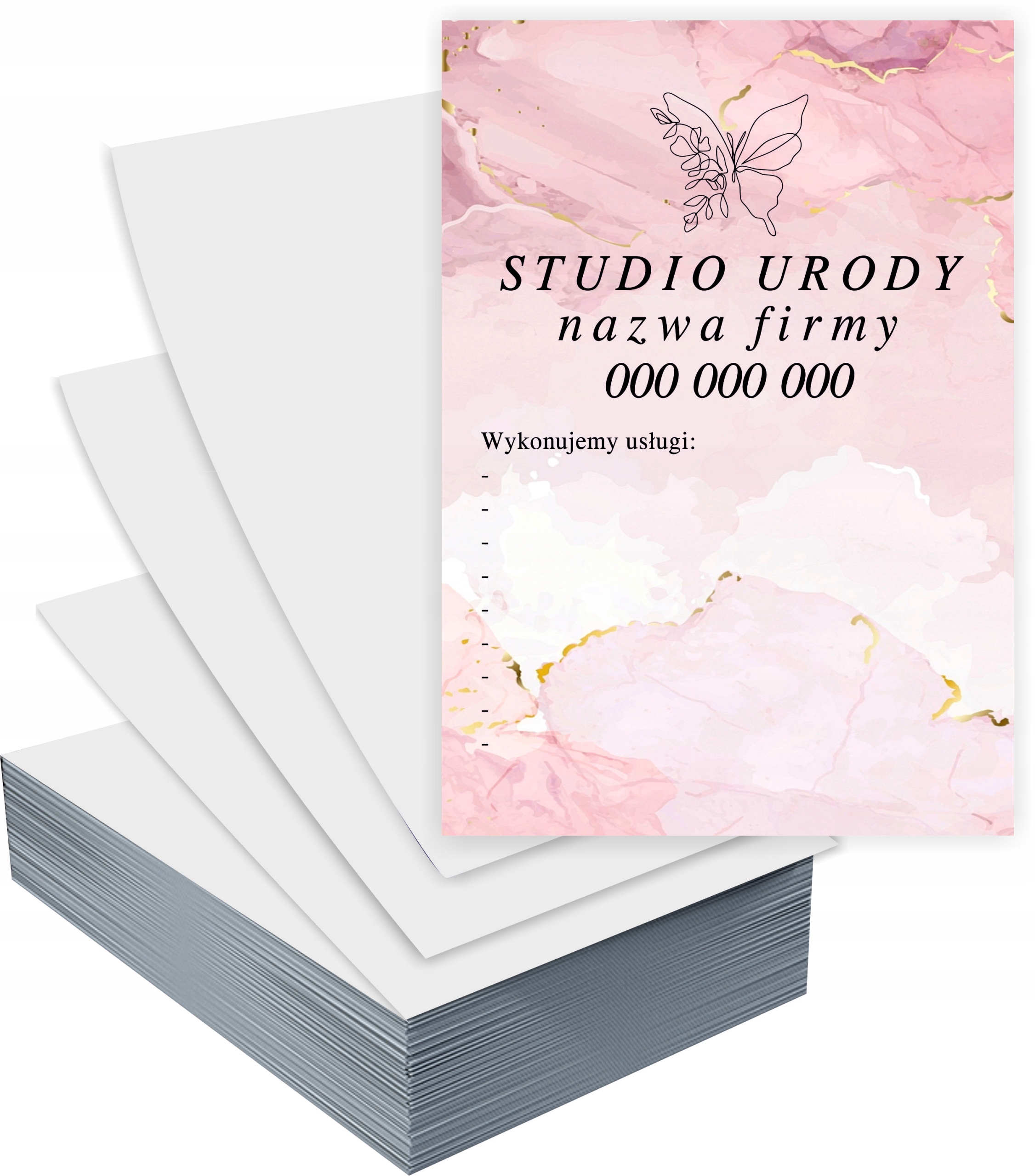 Ulotki A4 STUDIO URODY 100 szt firmowe reklamowe + PROJEKT GRATIS