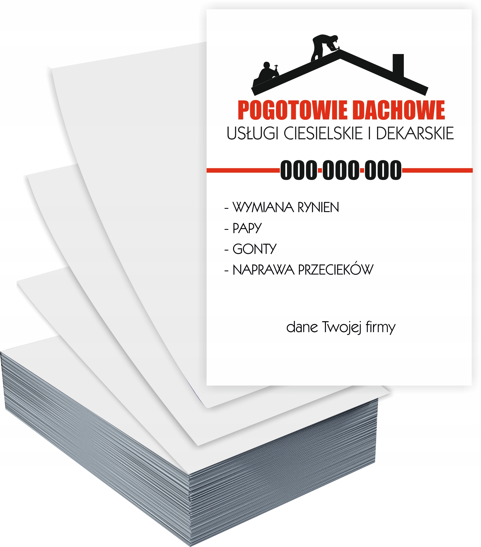 Ulotki A5 reklamowe firmowe POGOTOWIE DACHOWE GOTOWY PROJEKT GRATIS 5000szt