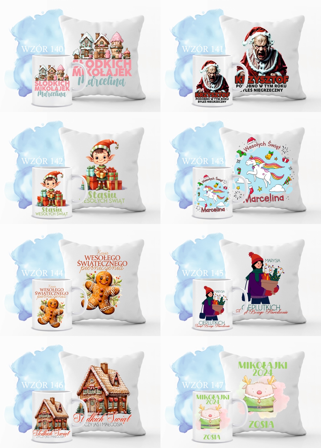 Zestaw PODUSZKA i KUBEK nadruk personalizowany PREZENT na boże narodzenie