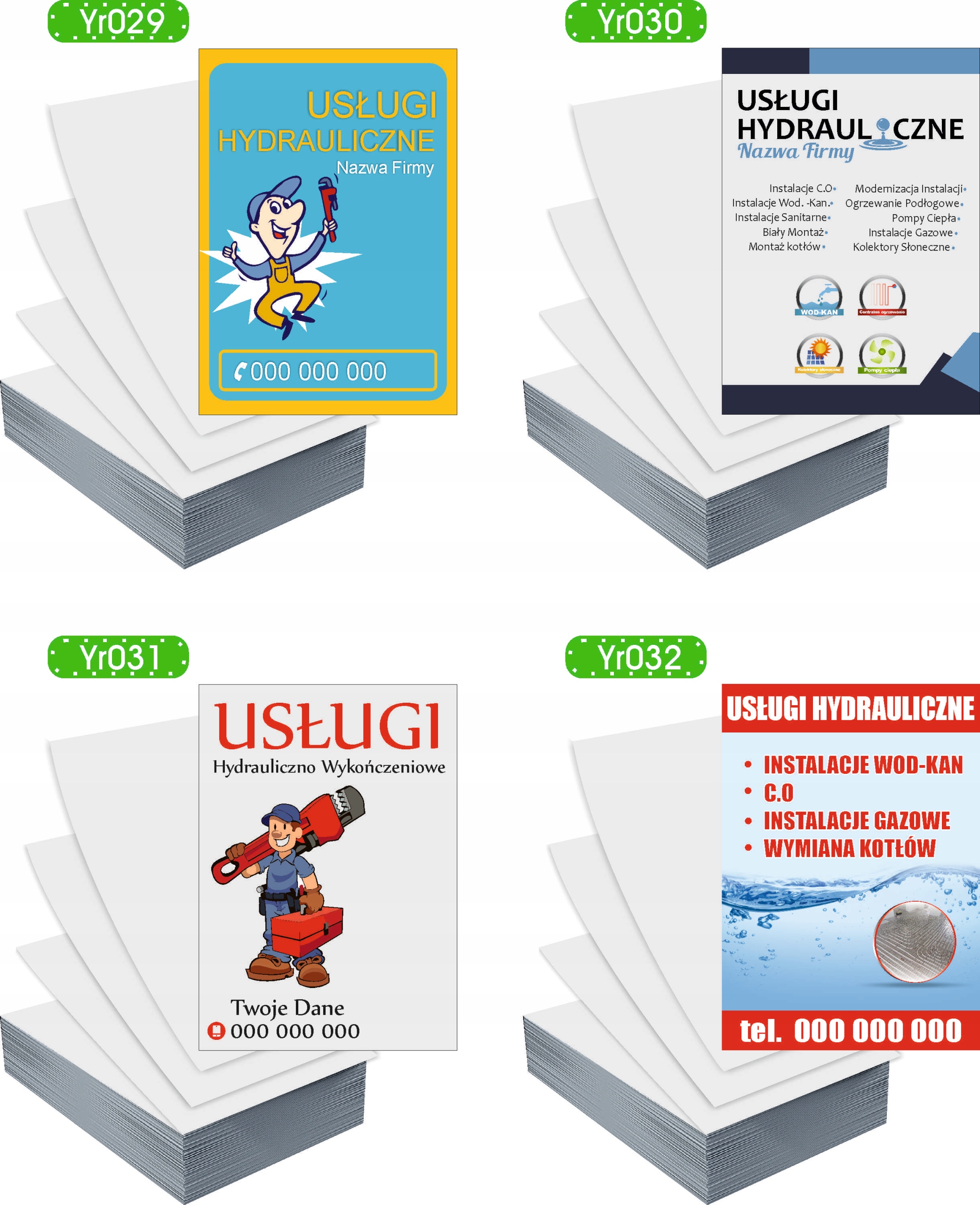 Ulotki A4 100szt reklamowe firmowe ŁAZIENKI REMONTY WYKOŃCZENIA dużo wzorów