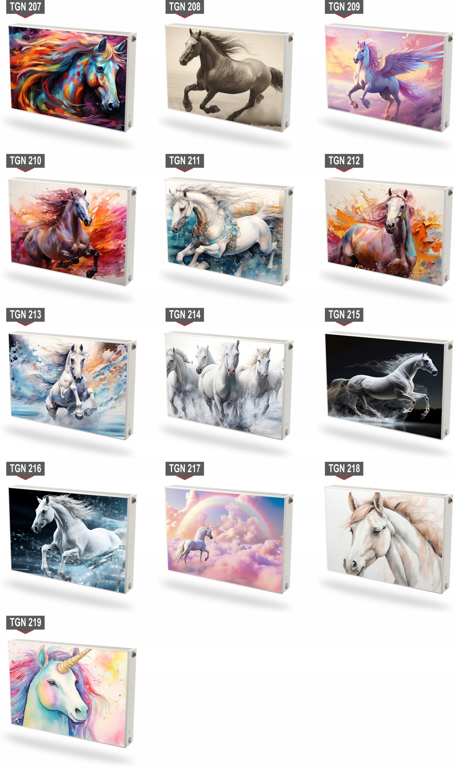 Mata magnetyczna magnes na grzejnik Fototapeta na wymiar KOLOROWY KOŃ