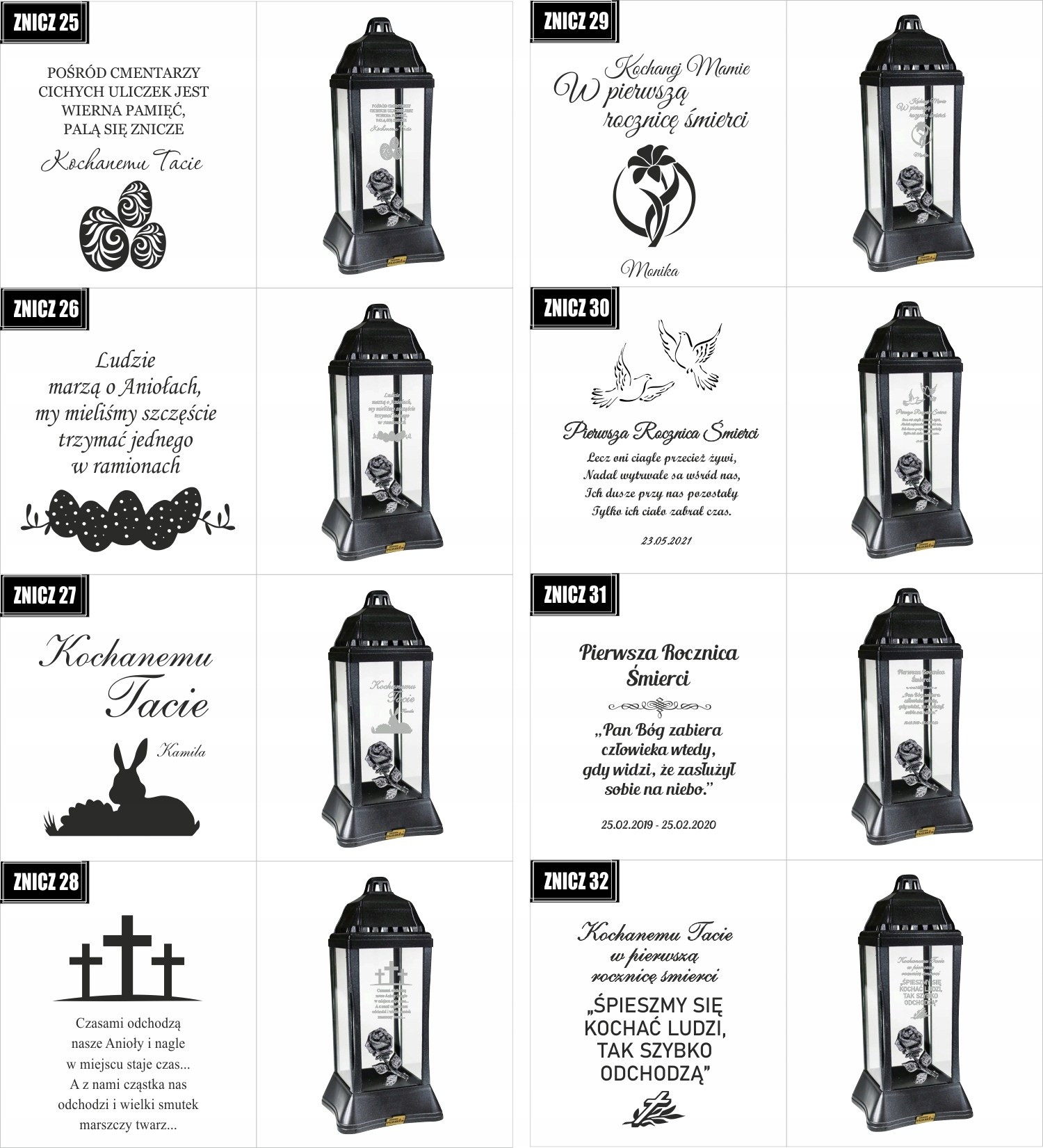 ZNICZ LAMPION z dedykacją TWOIM GRAWEREM dla babci